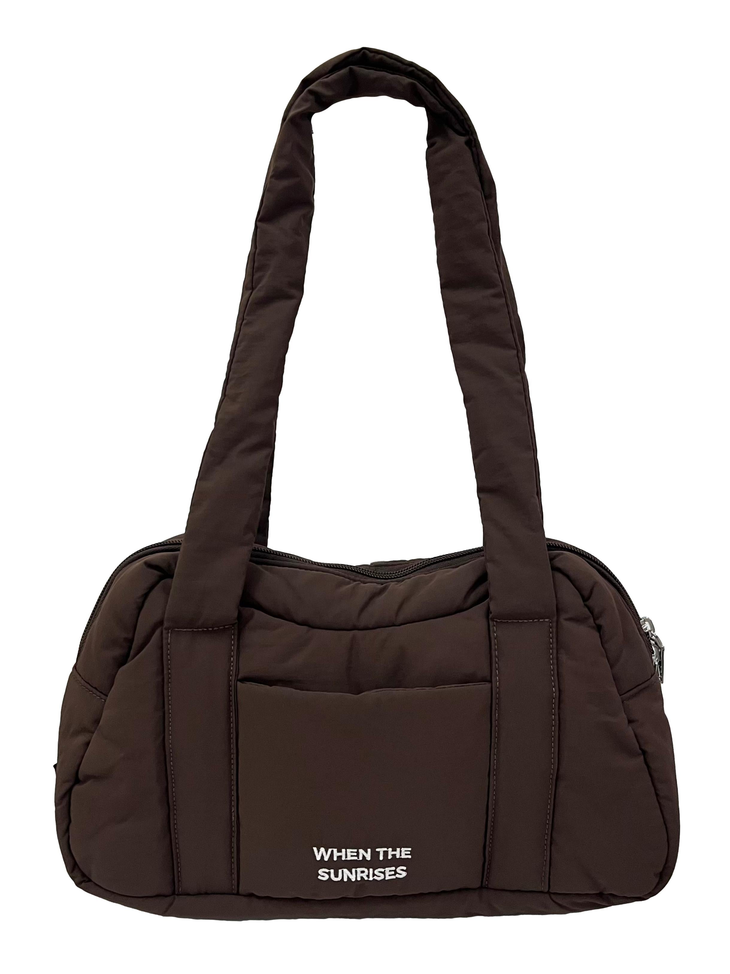 Brown Puffer Shoulder Bag