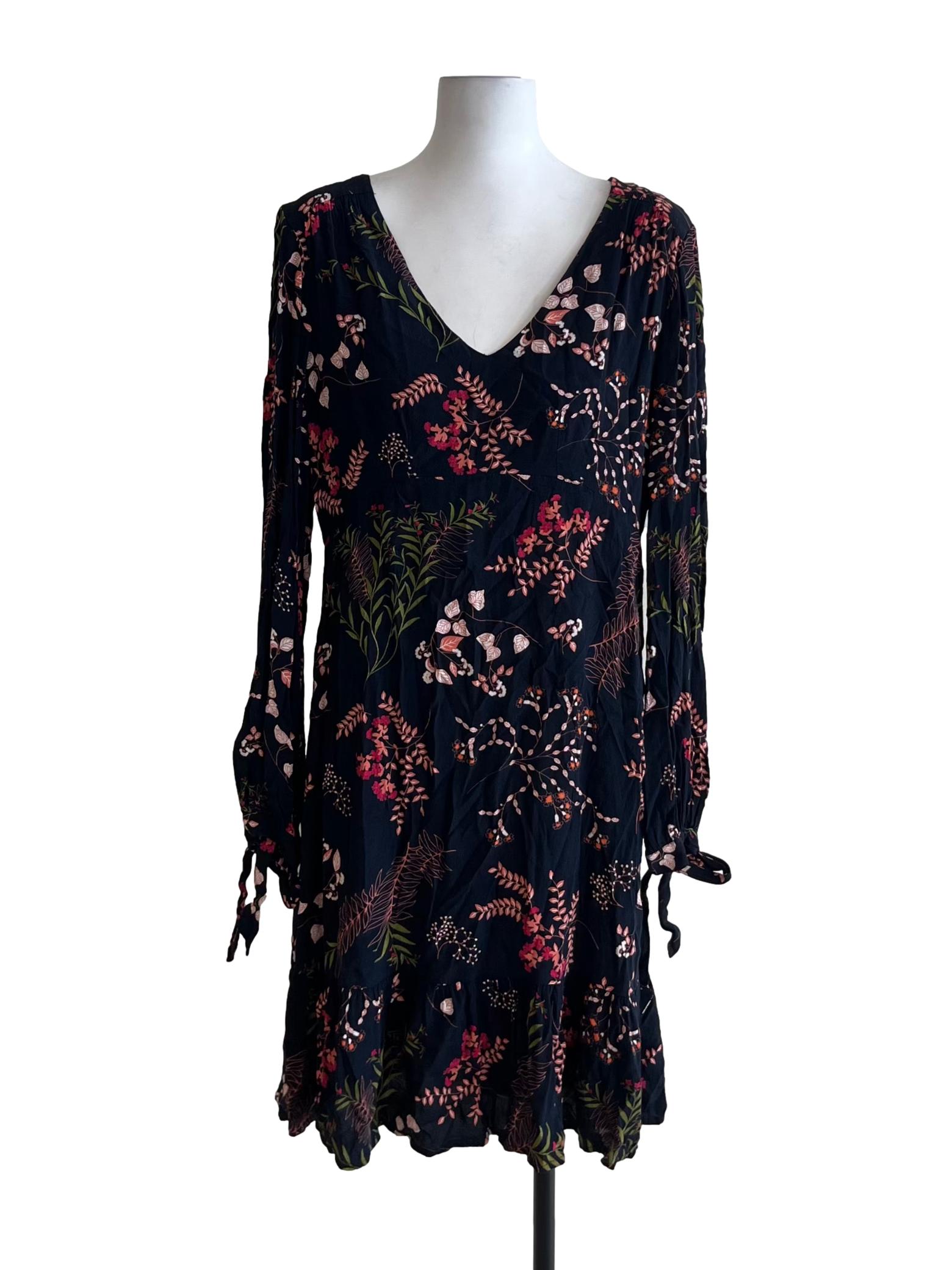 Black Floral Pattern Dress