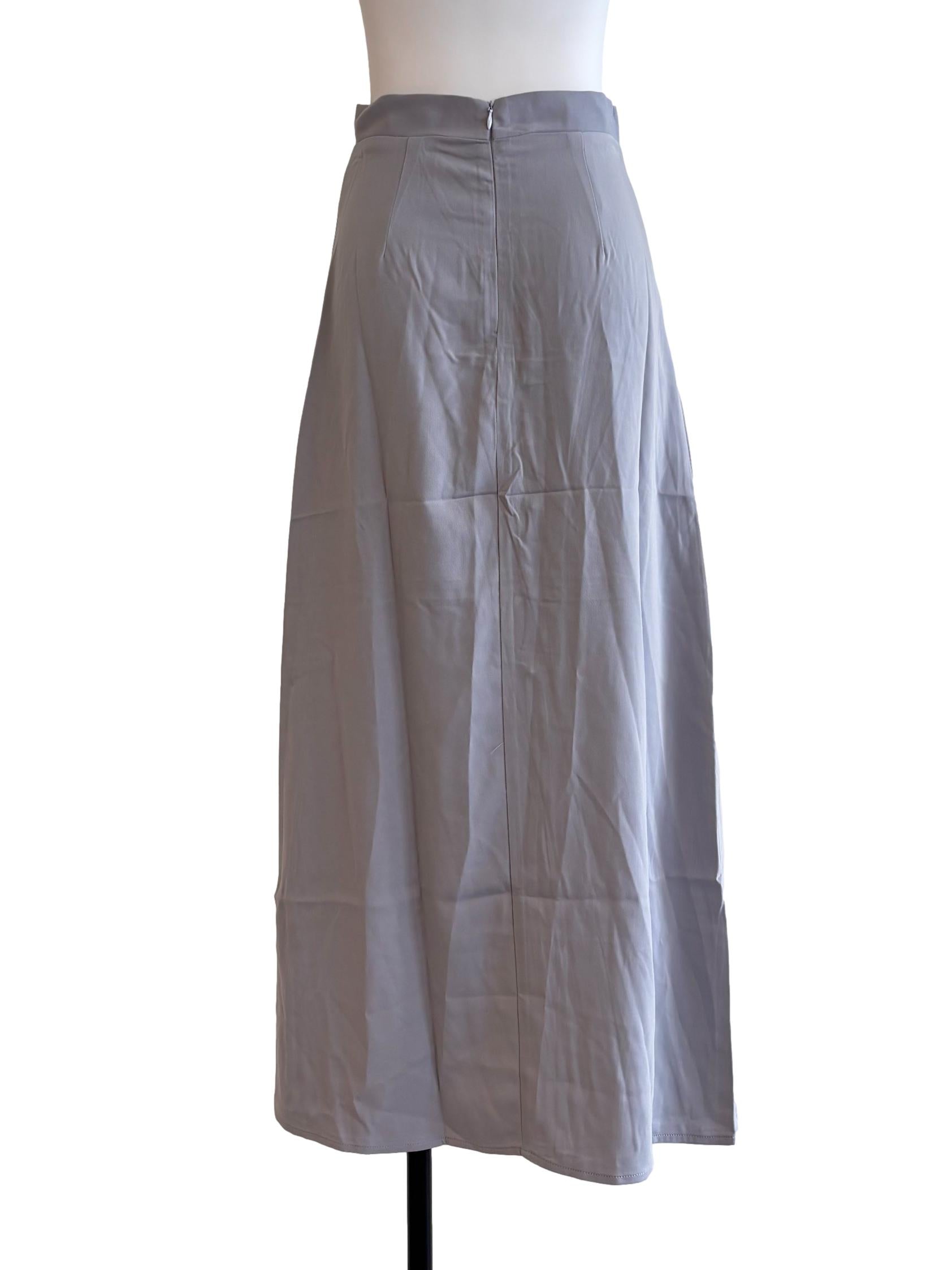 Sky Blue Front Button Skirt