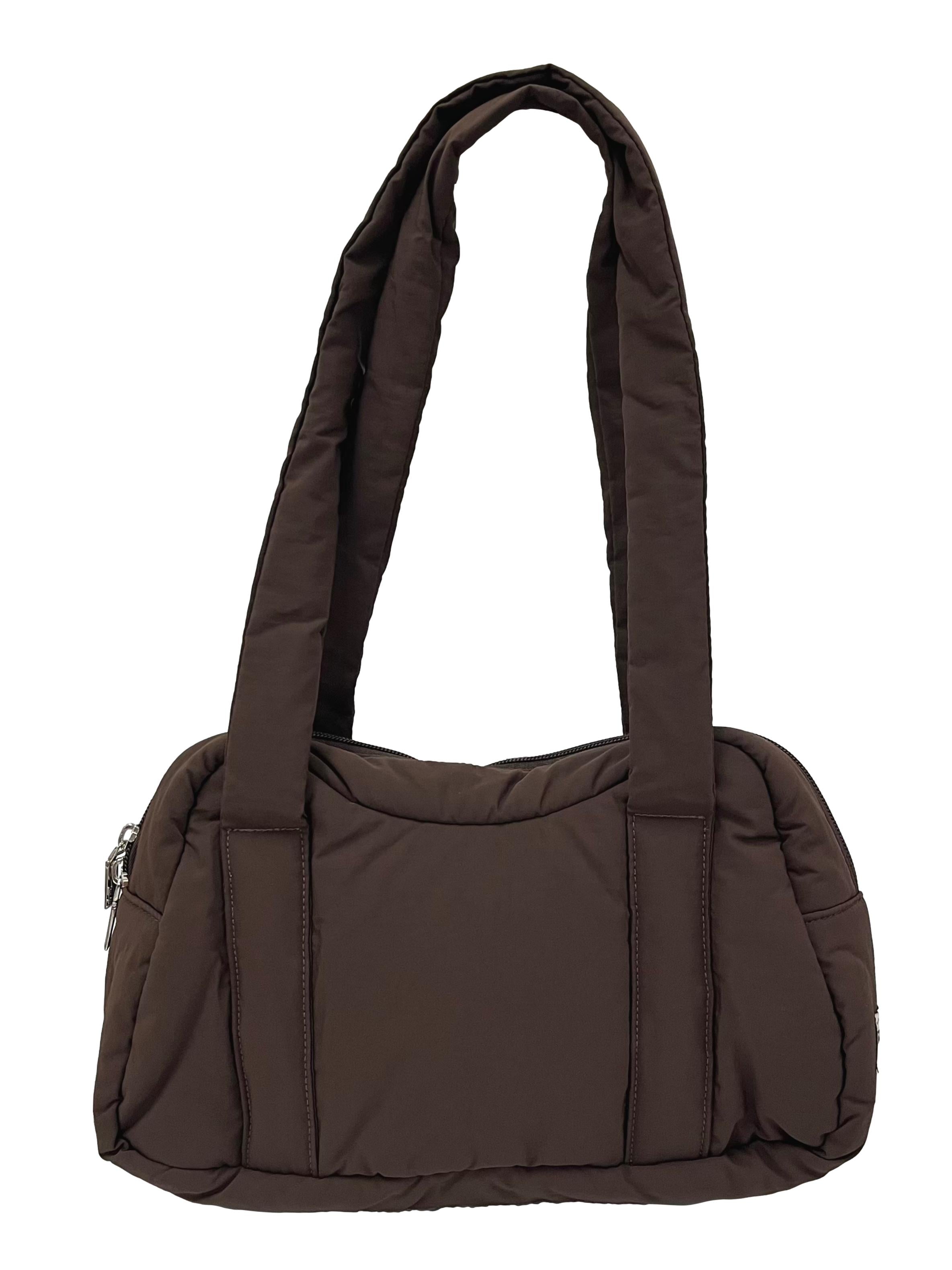 Brown Puffer Shoulder Bag