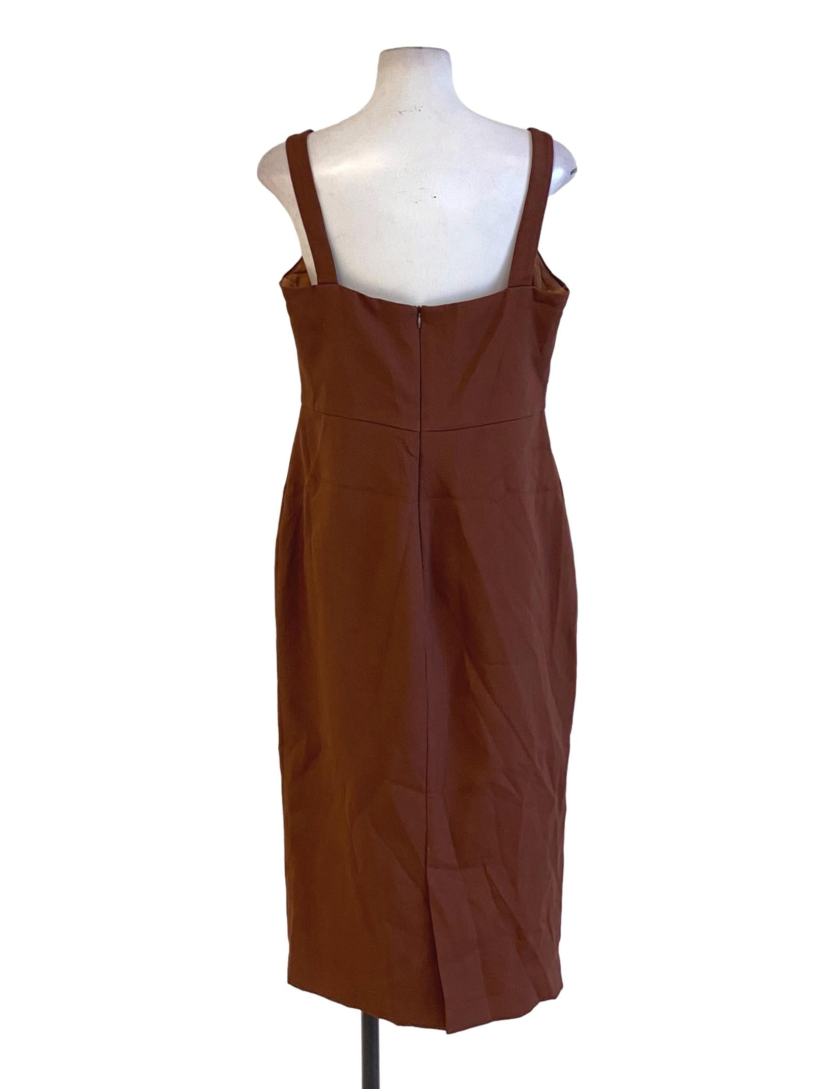 Penny Brown Sweetheart Long Lined Sheath Dress