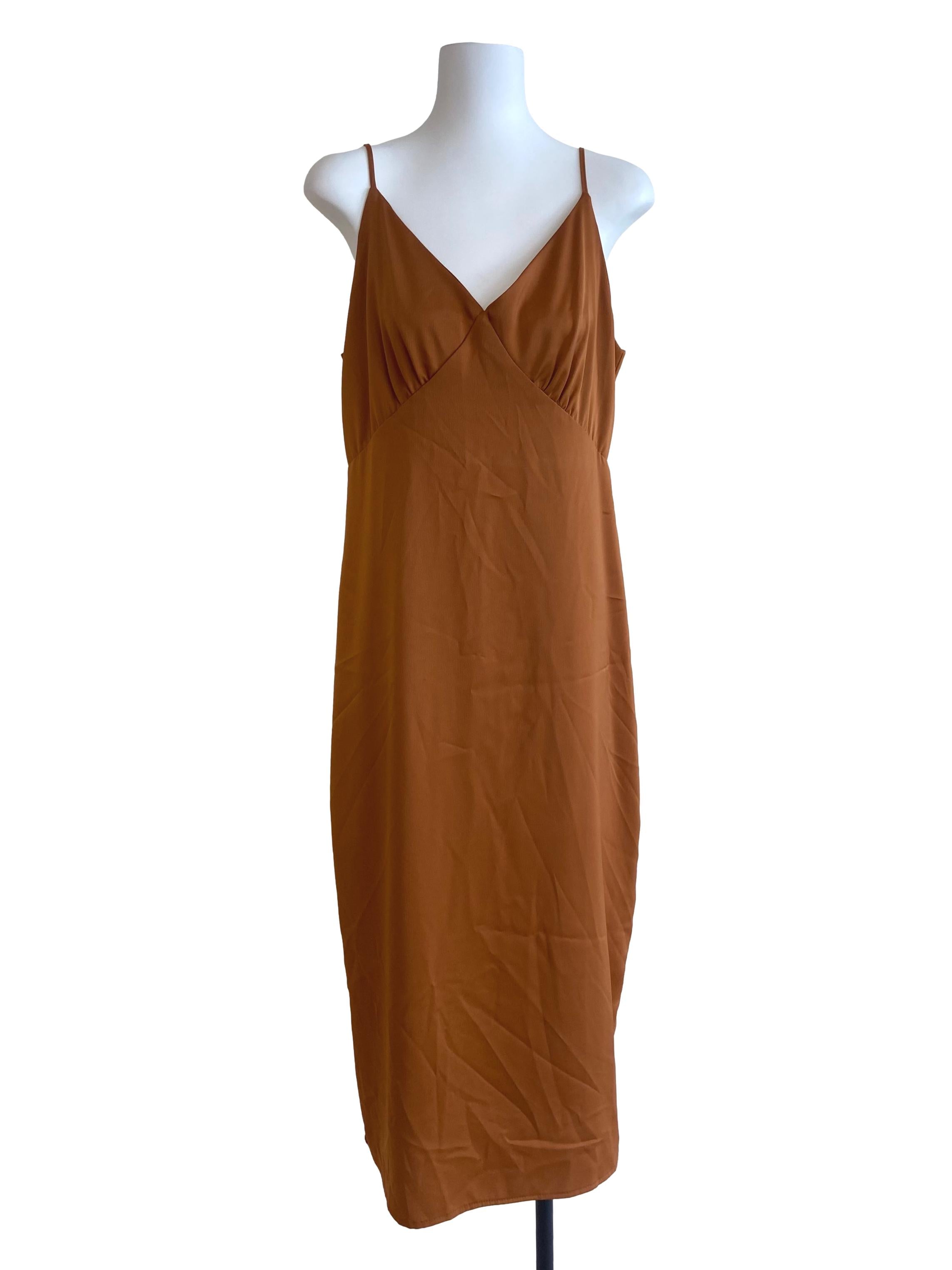 Gold Sleeveless Slip Dress