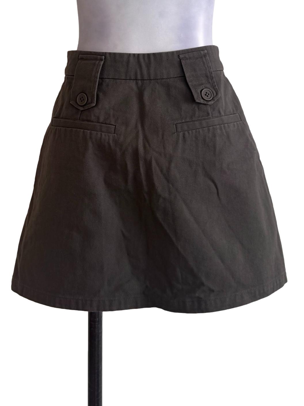 Dark Green Cargo Mini Skirts