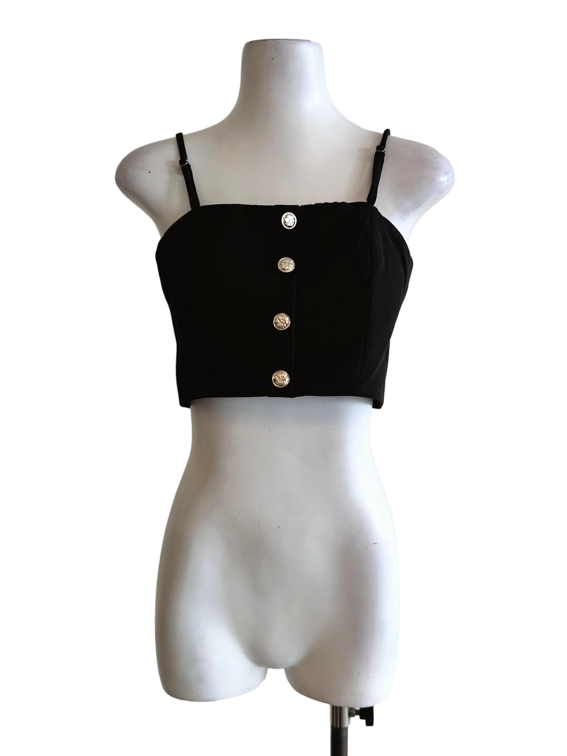 Black Padded Sleeveless Top