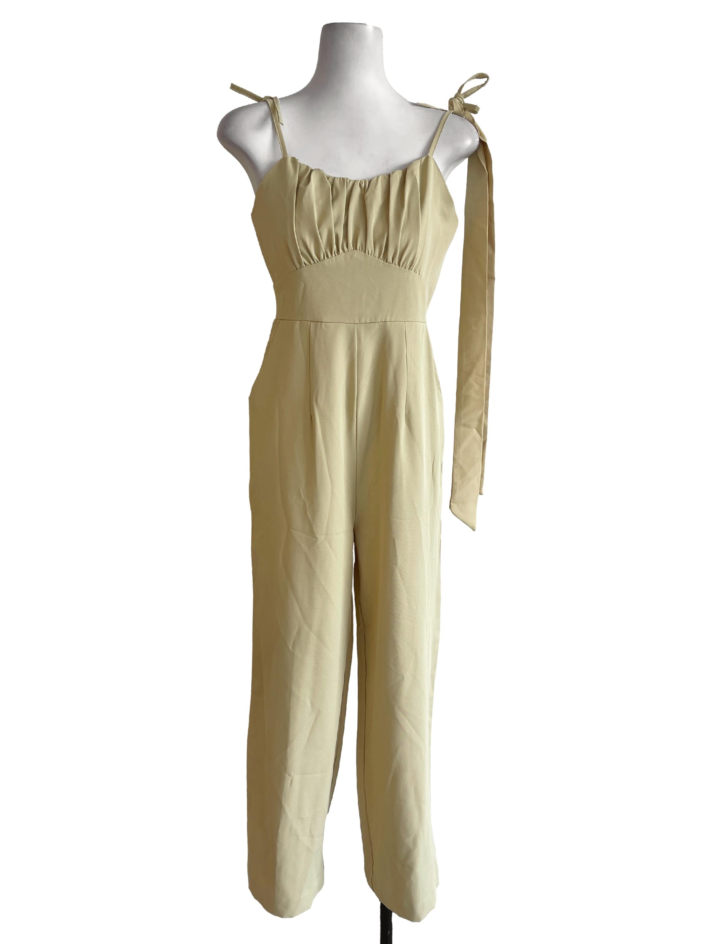 Soft Yellow All Over Jumpsuit