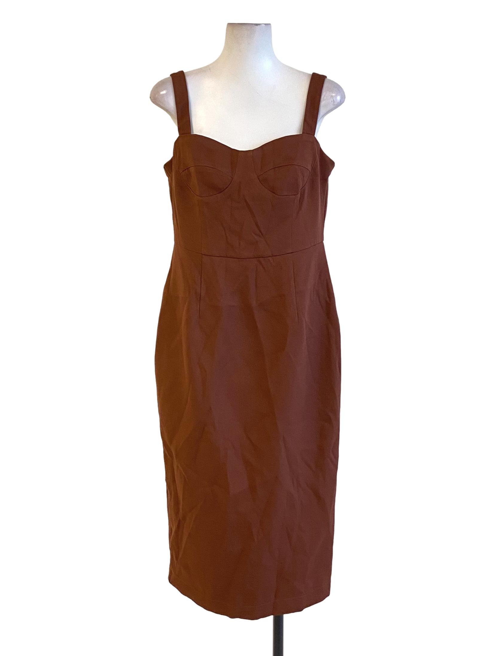 Penny Brown Sweetheart Long Lined Sheath Dress