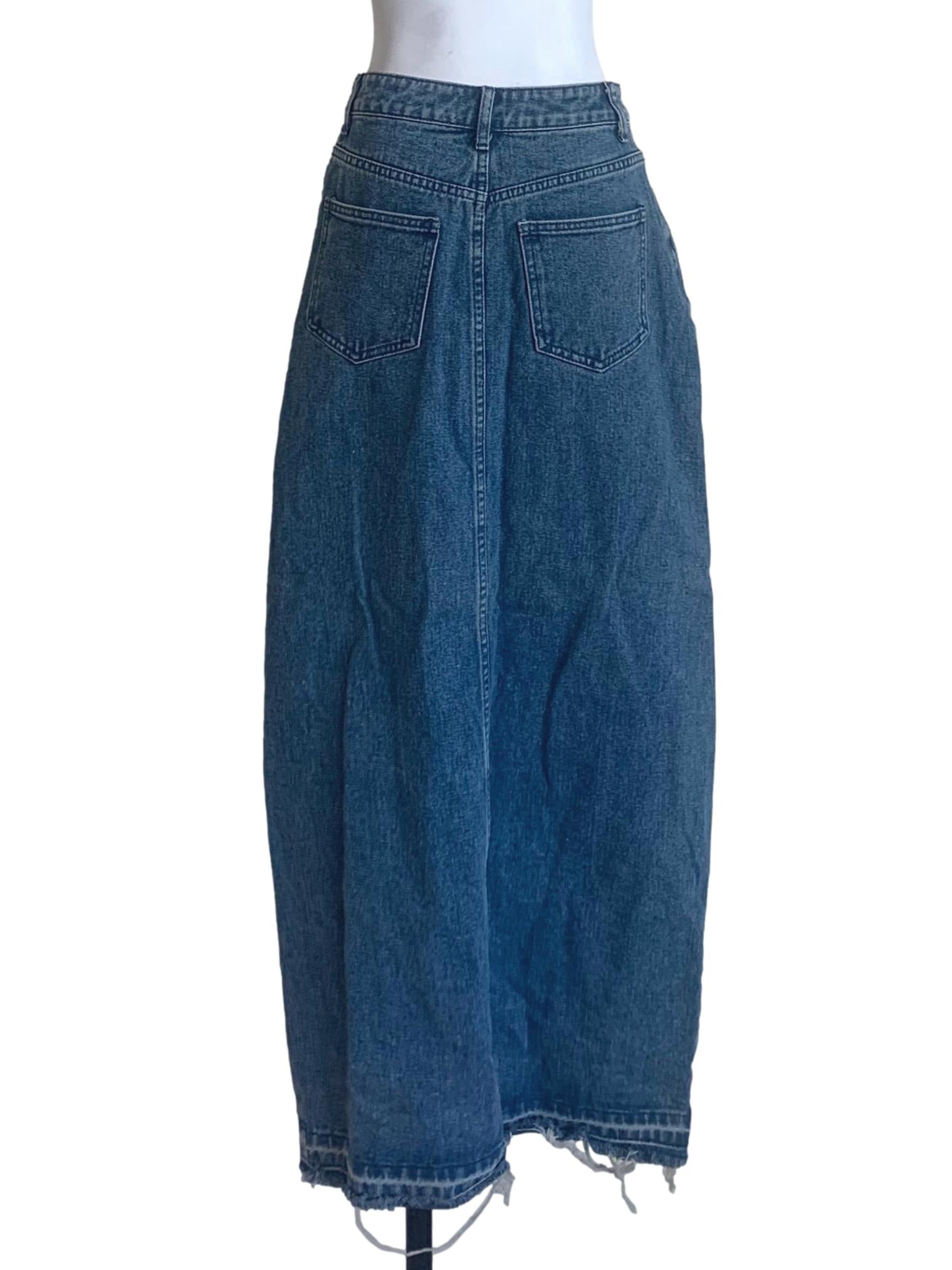 Spruce Blue Sheath Jeans Skirts YHF