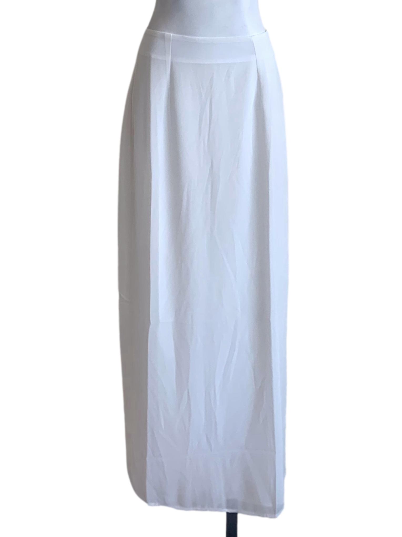 Chiffon White A-Line Skirts YHF