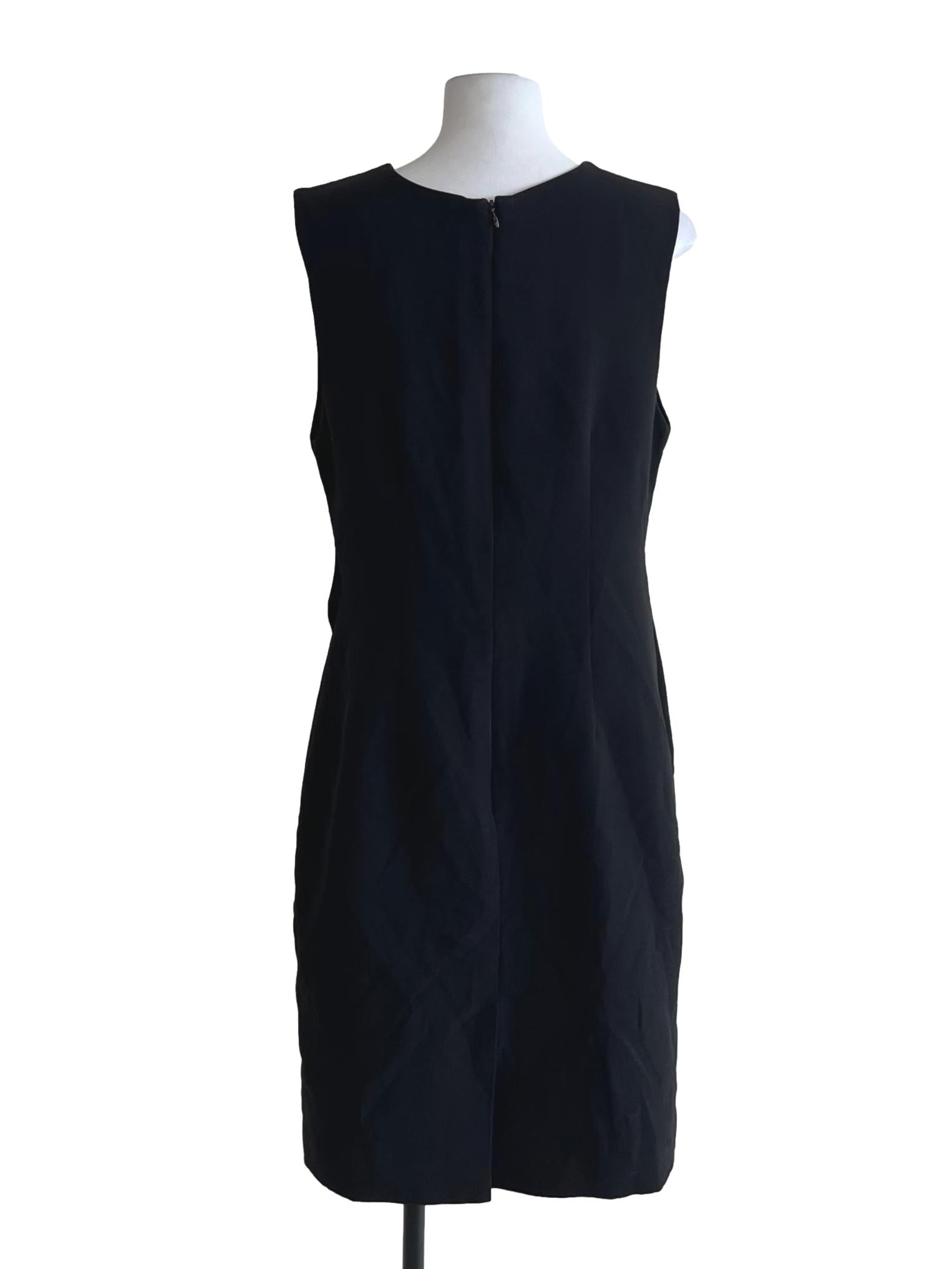 Black Jewel Neckline A-Line Dress