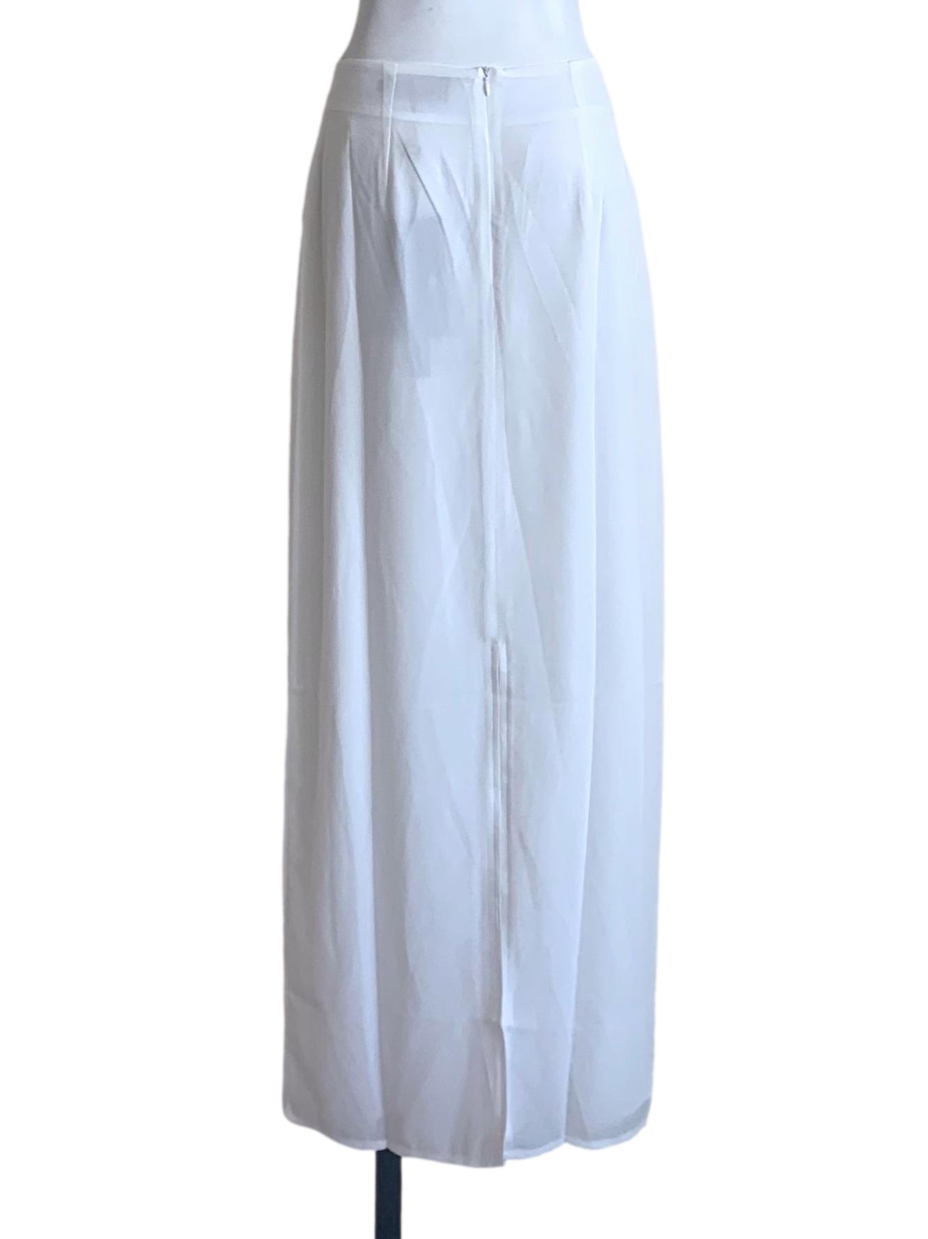 Chiffon White A-Line Skirts YHF
