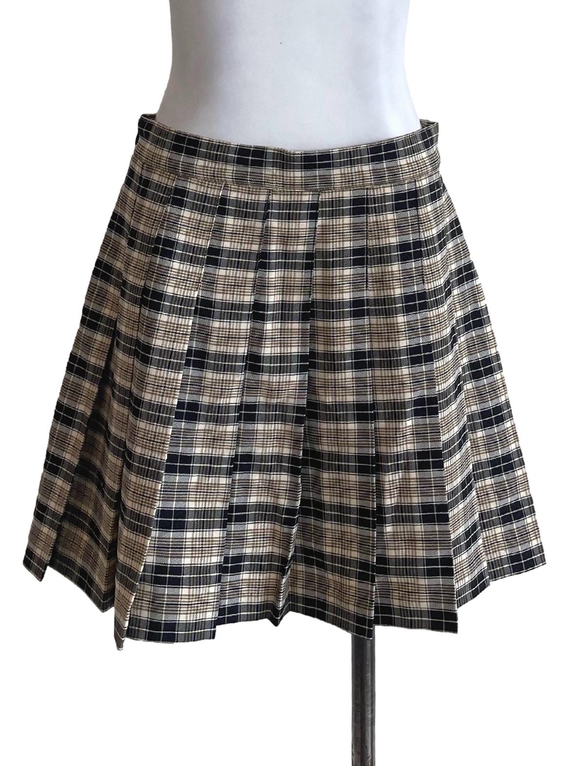 Brown And Blue Checked Skorts