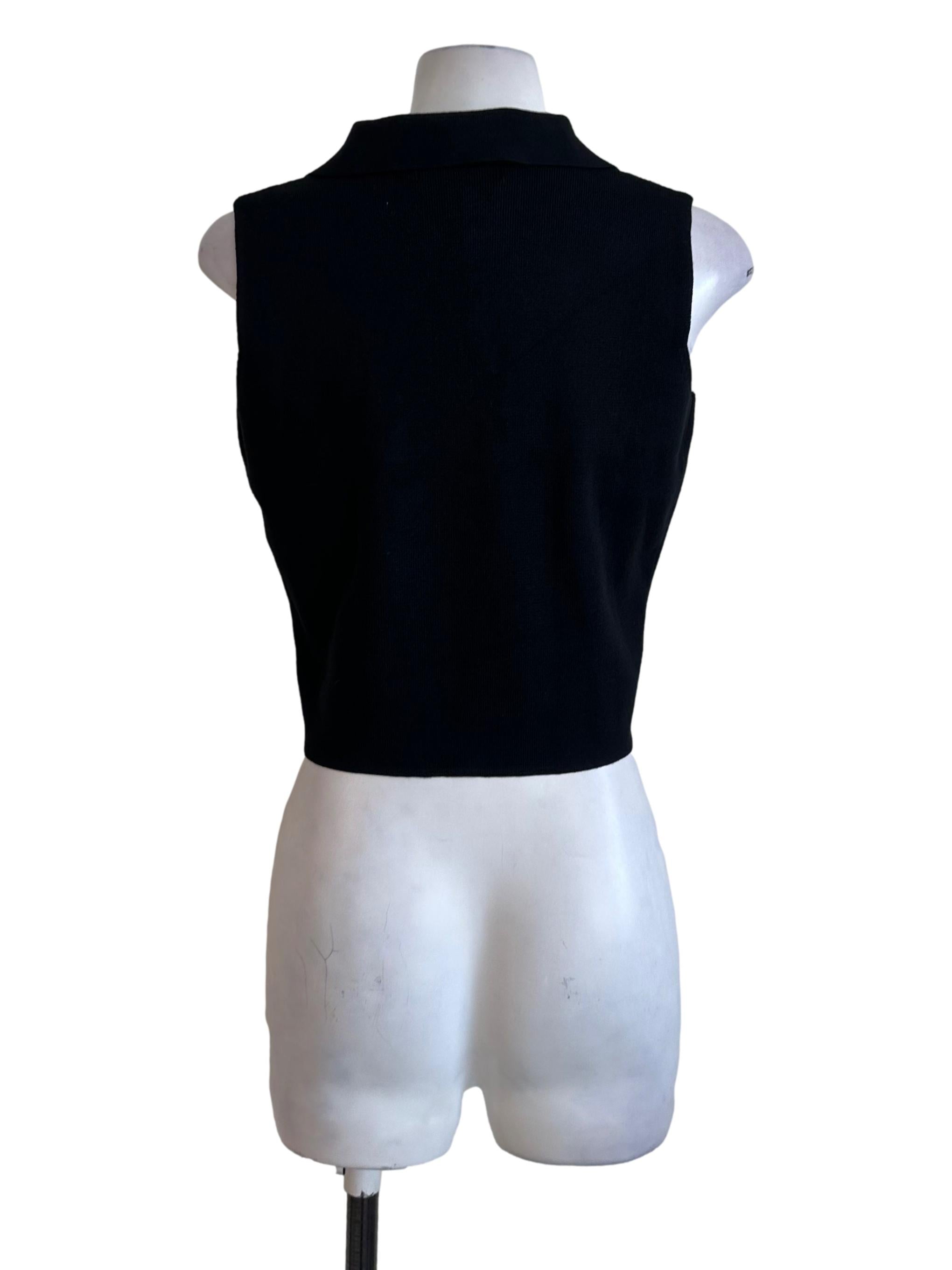 Onyx Black Knit Collar Top