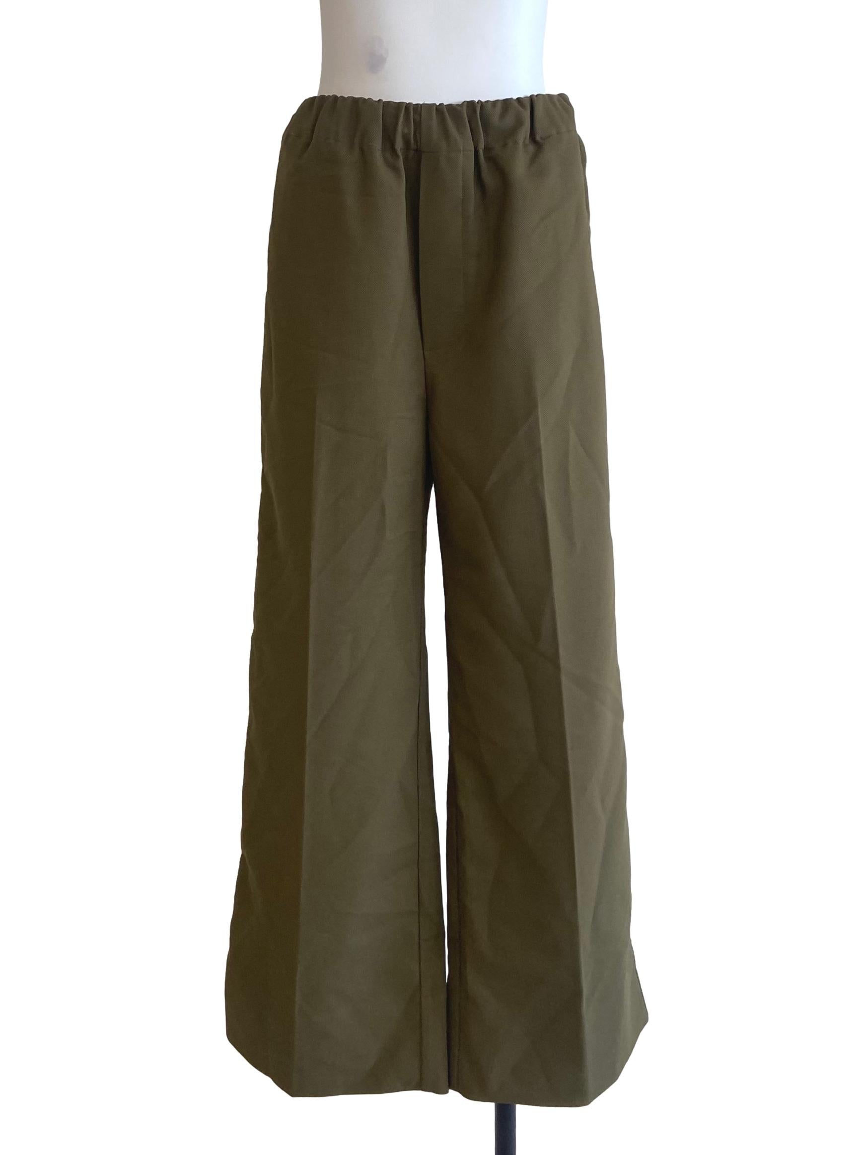 Crocodile Green Twill Pants