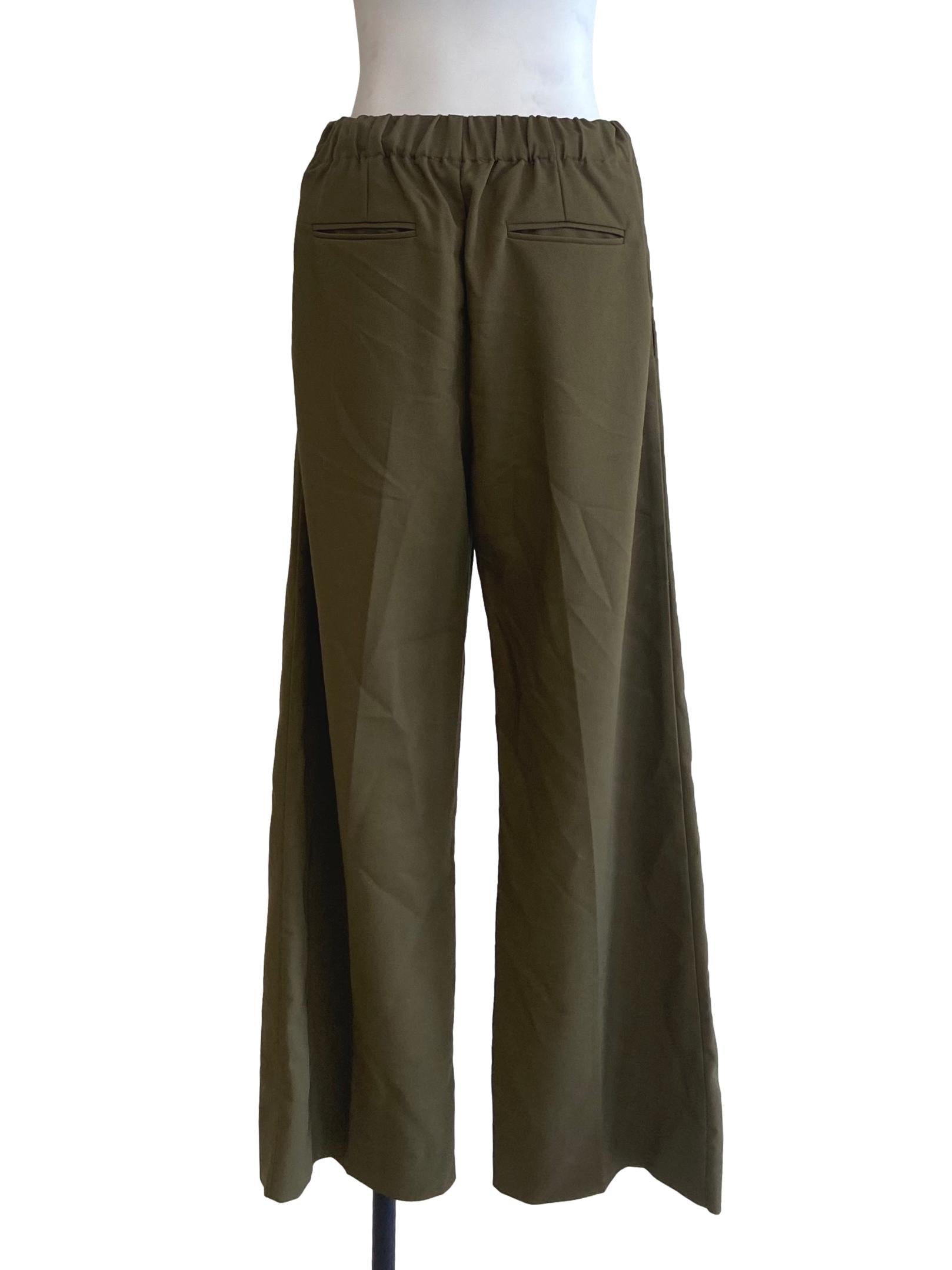 Crocodile Green Twill Pants