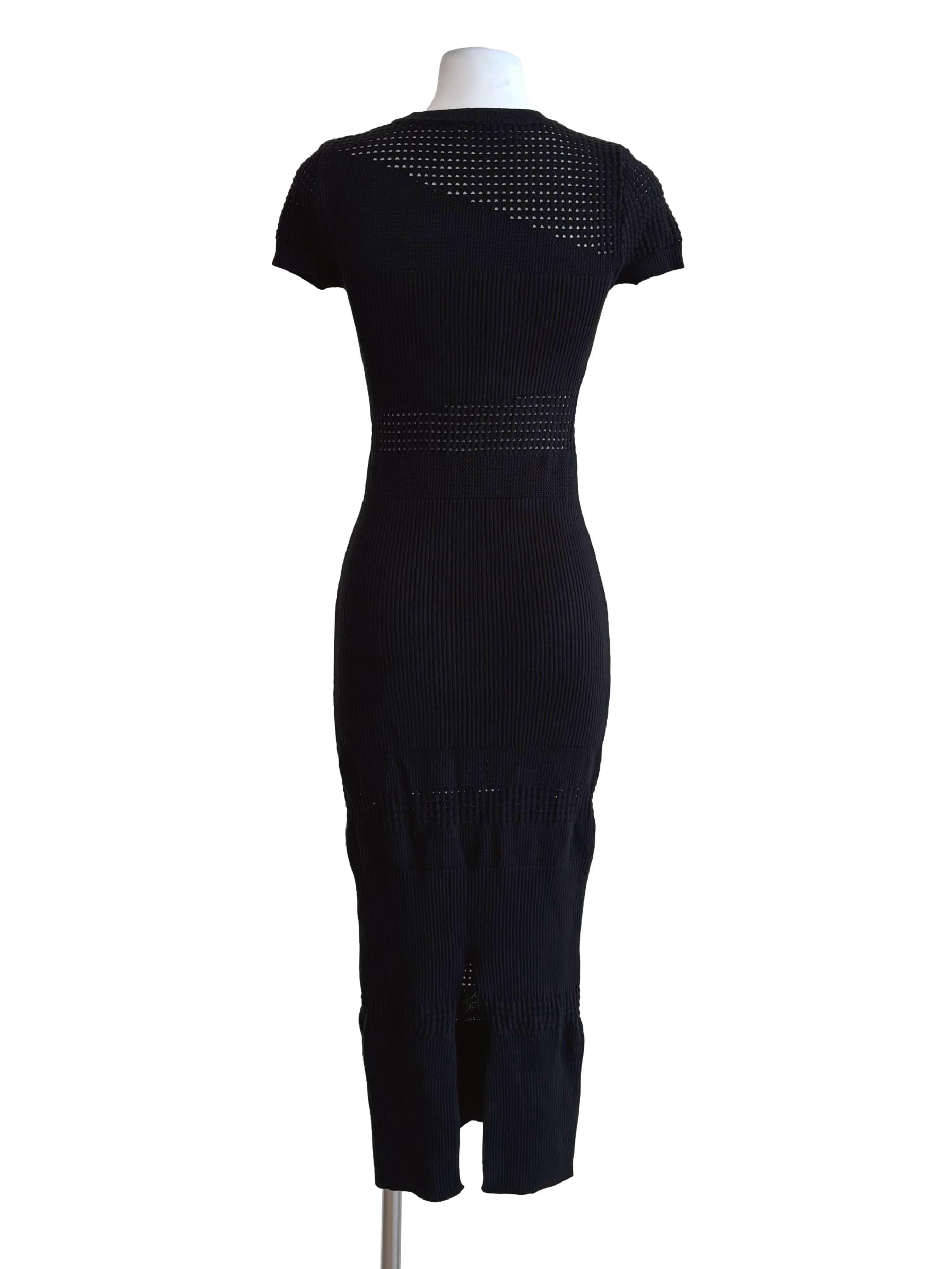 Black Ribbed Bodycon Dress