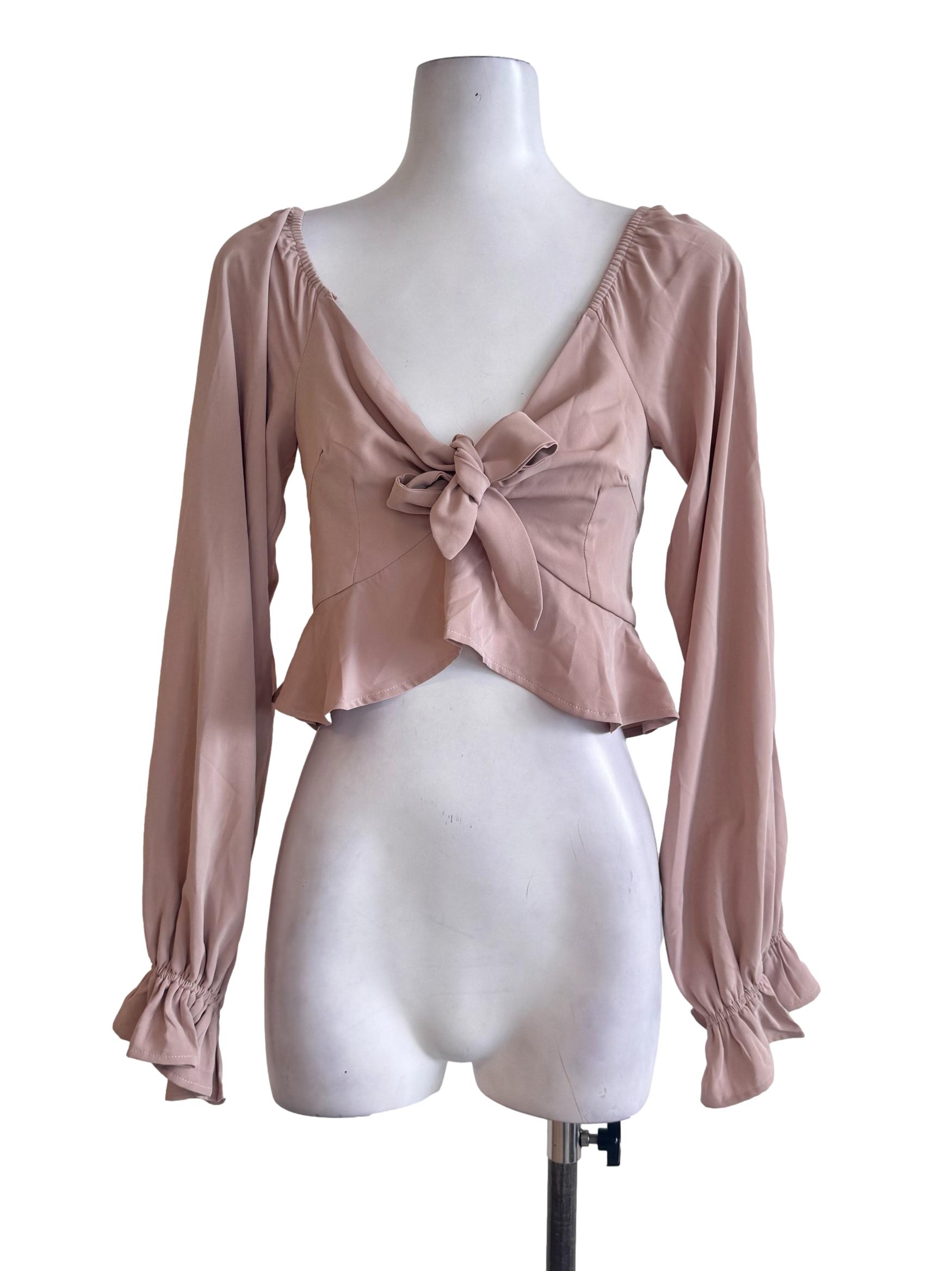 Dusty Pink Ruffled Top