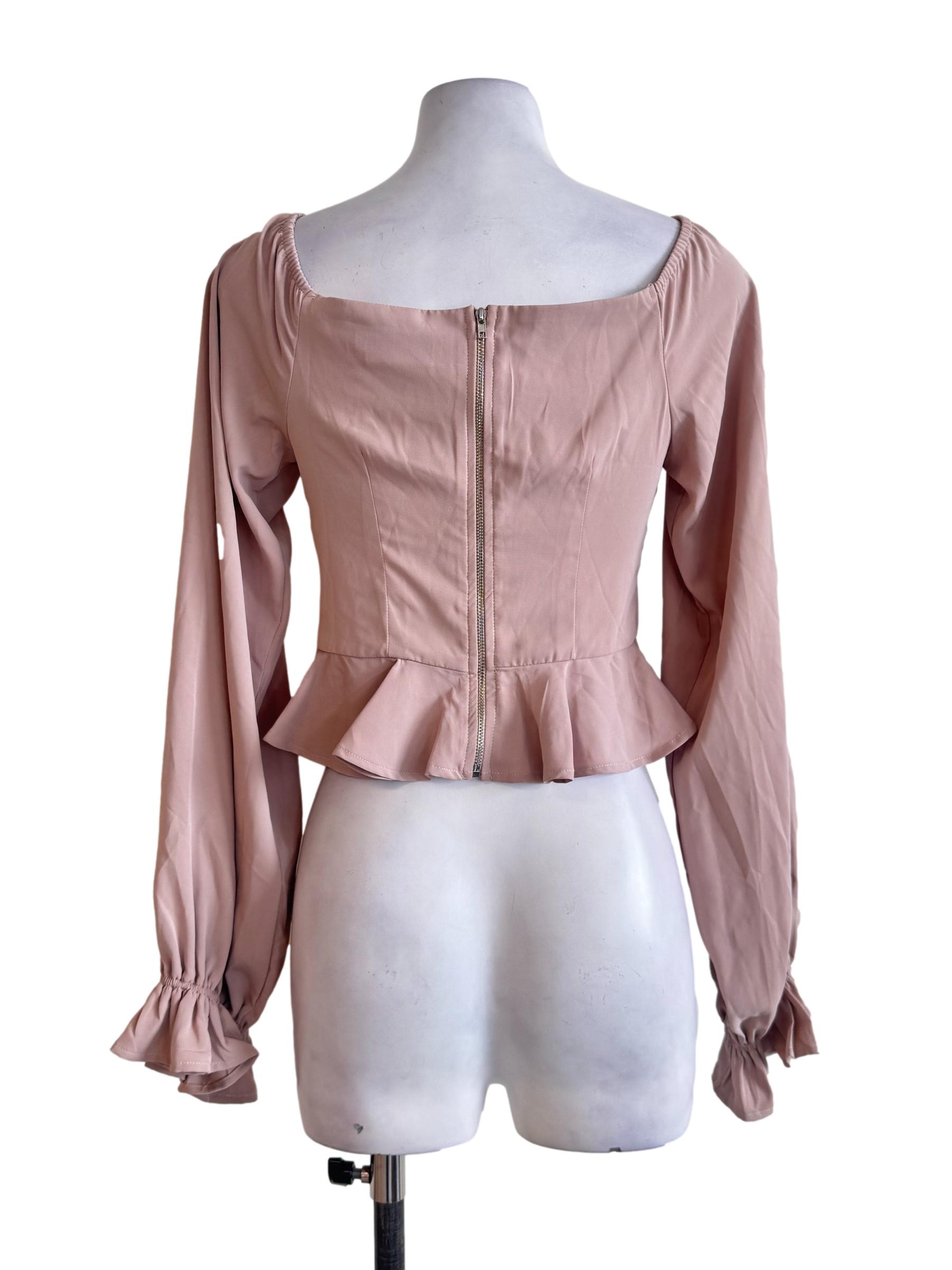 Dusty Pink Ruffled Top