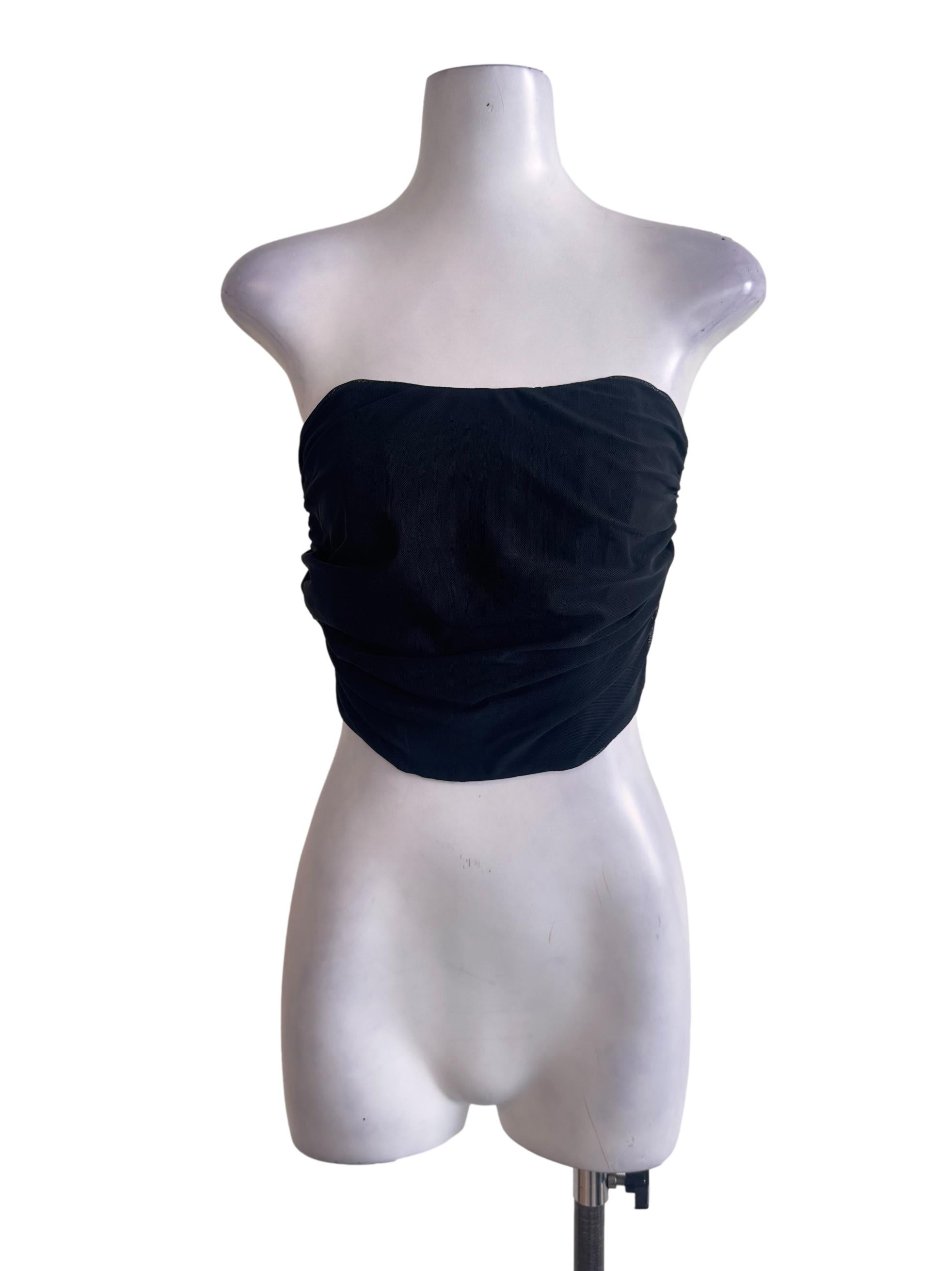 Black Strapless Corset Top