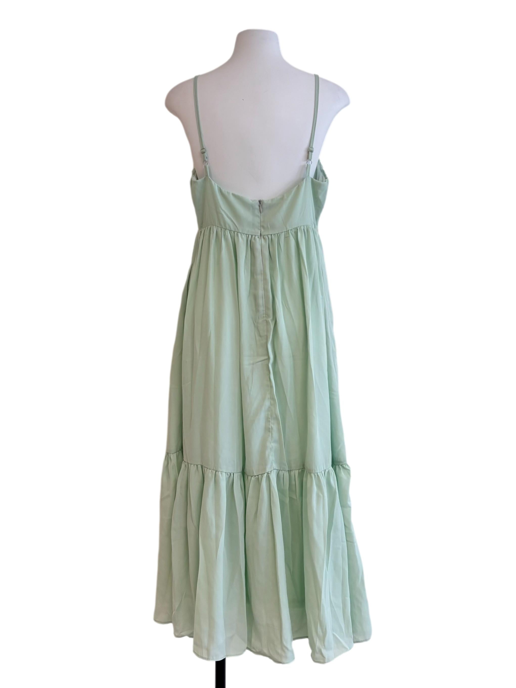 Mint Green Half Pleated Dress