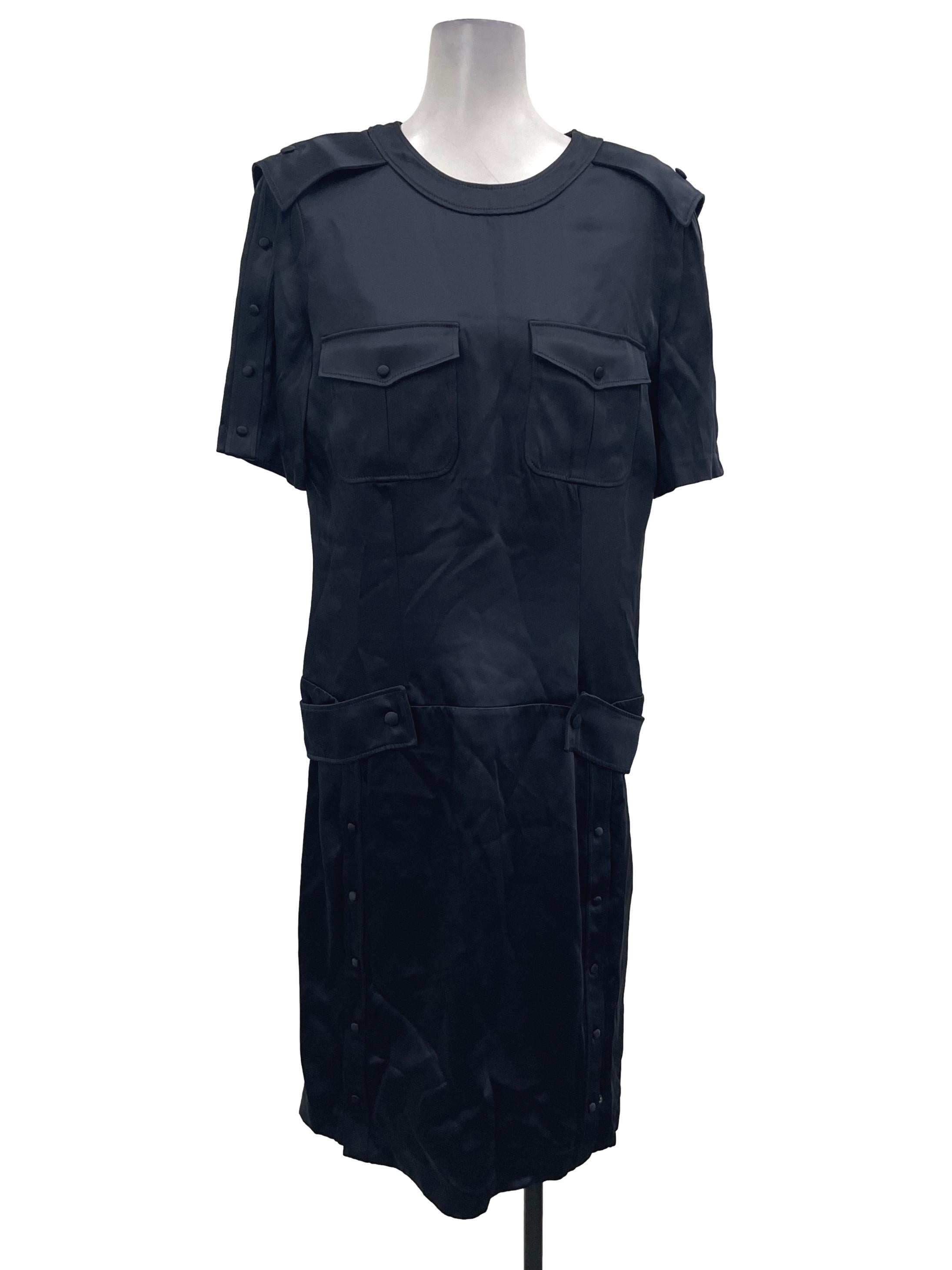 Tom Ford Navy Military Button Sleeve Dress