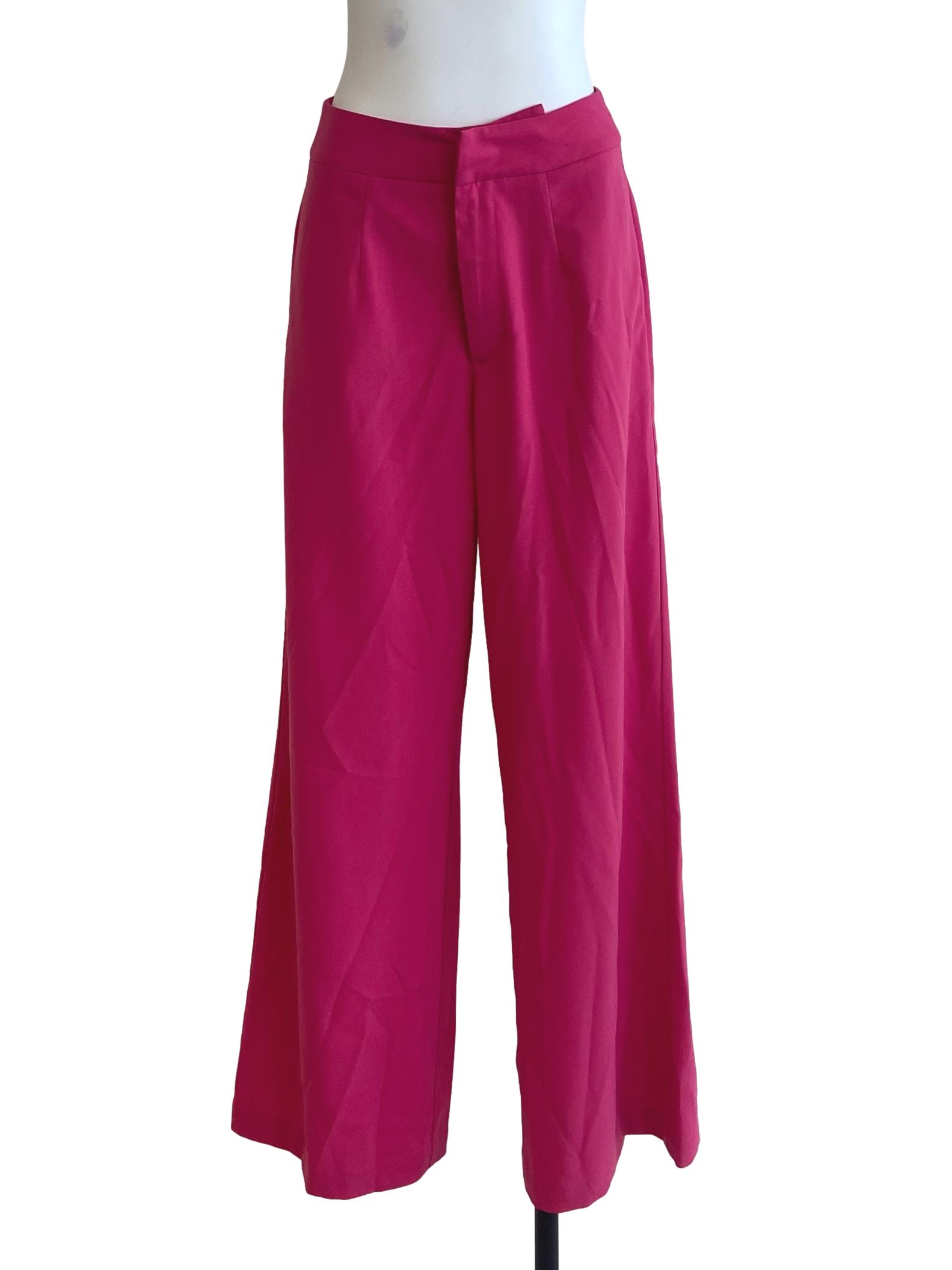Hot Pink Highwaist Straight Formal Pants GA