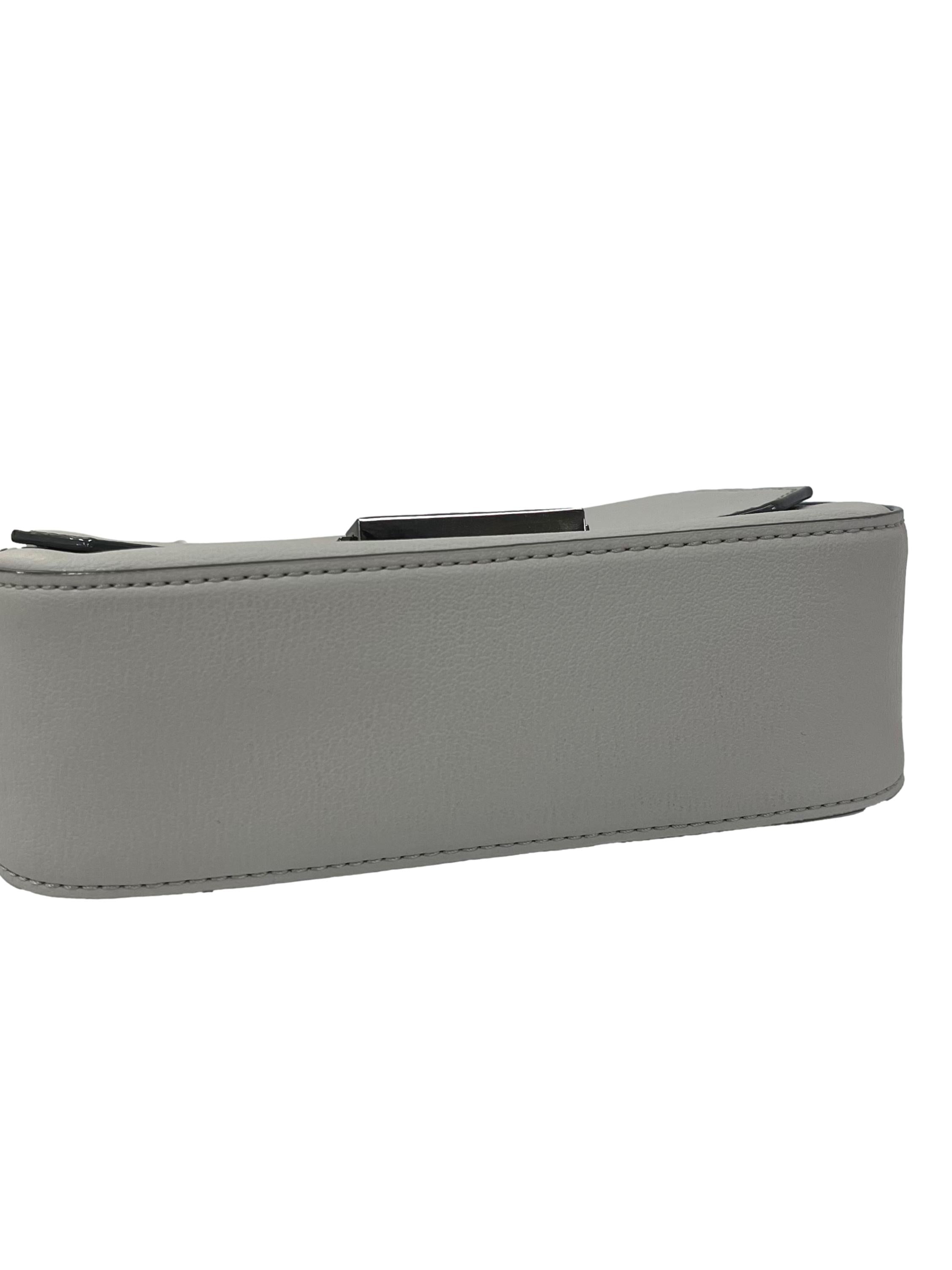 Light Grey Sue Chain Strap Shoulder Bag