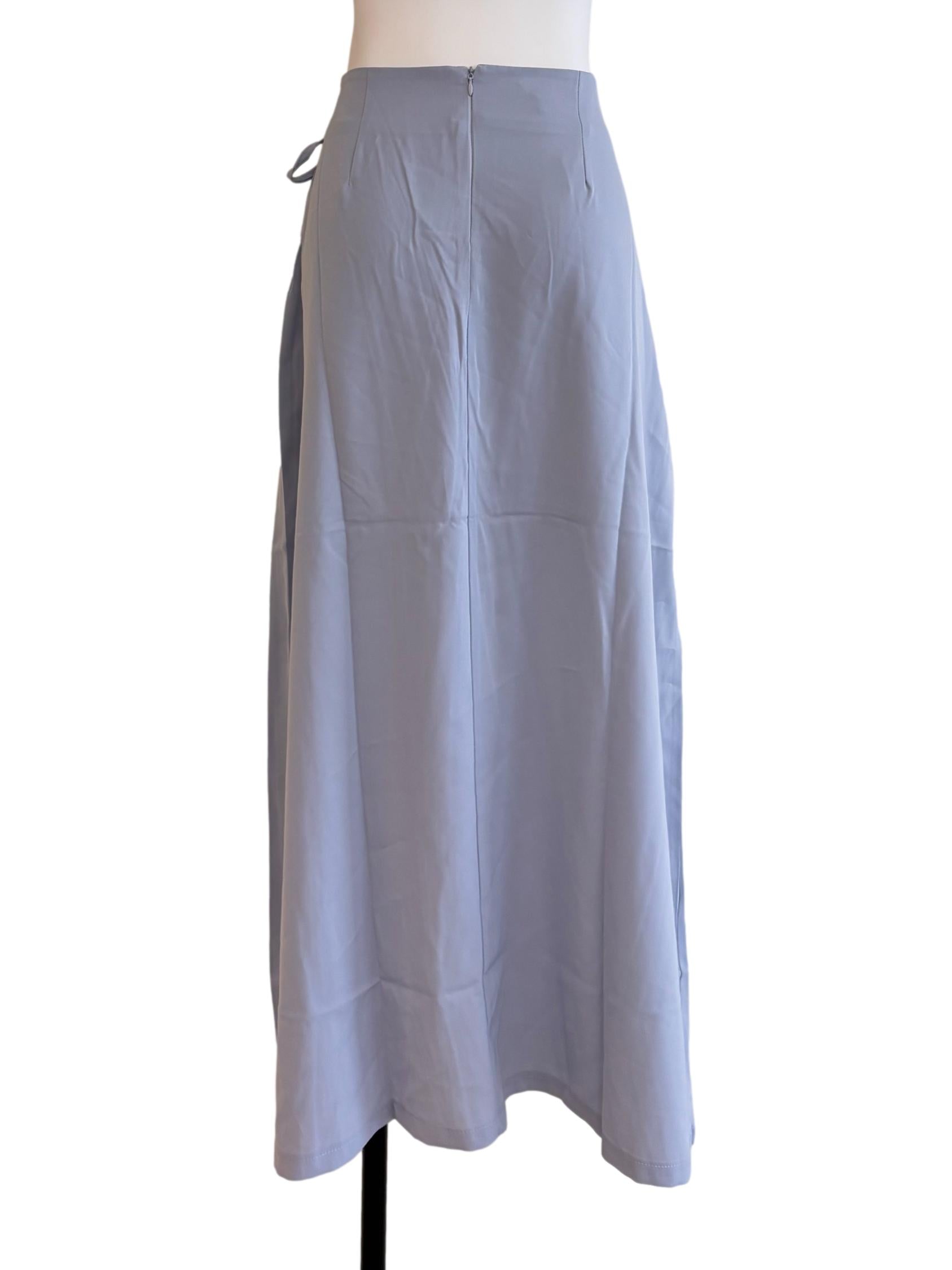Blue Side Tie Skirt