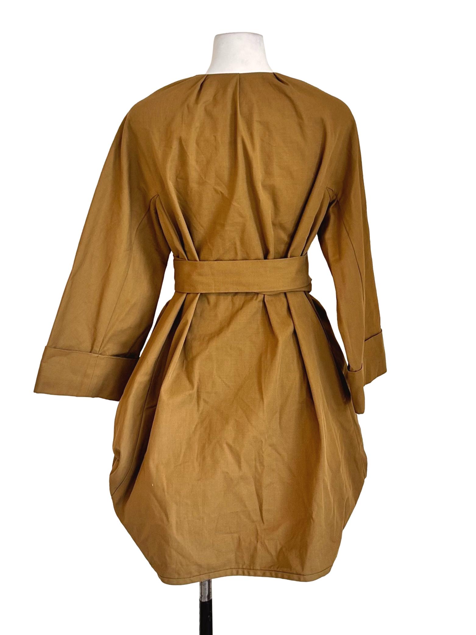 Carob Brown Tie Front Structural Jacket