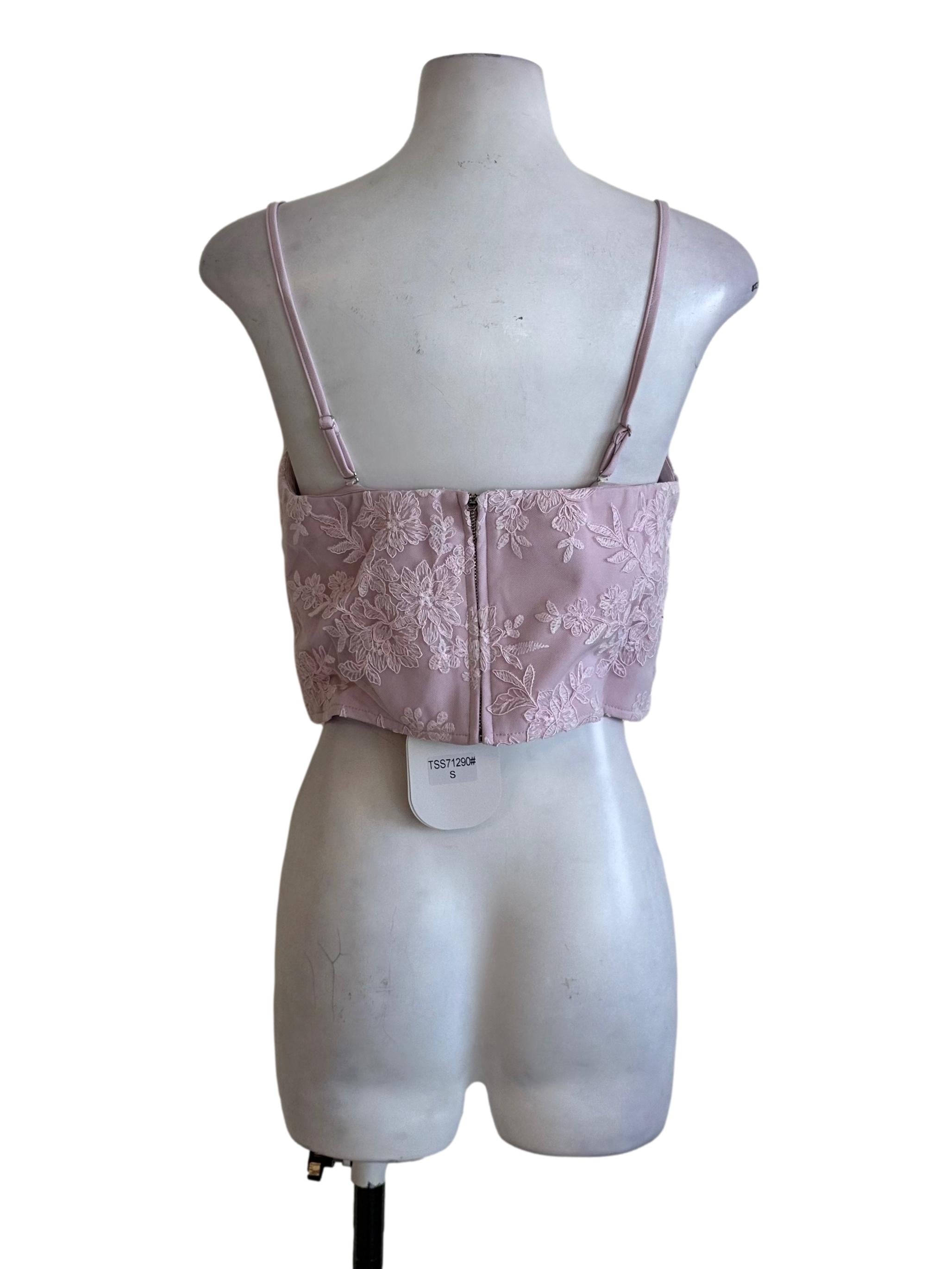 Pastel Pink Lace Sweetheart Spaghetti Strap Top