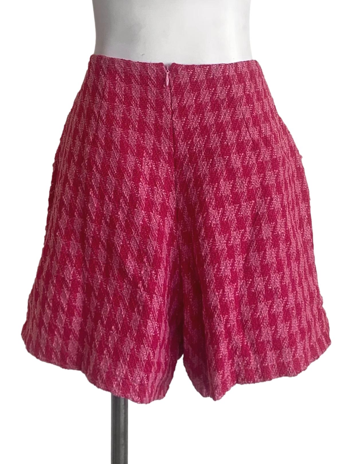 Hot Pink Nailshead Pattern Skorts