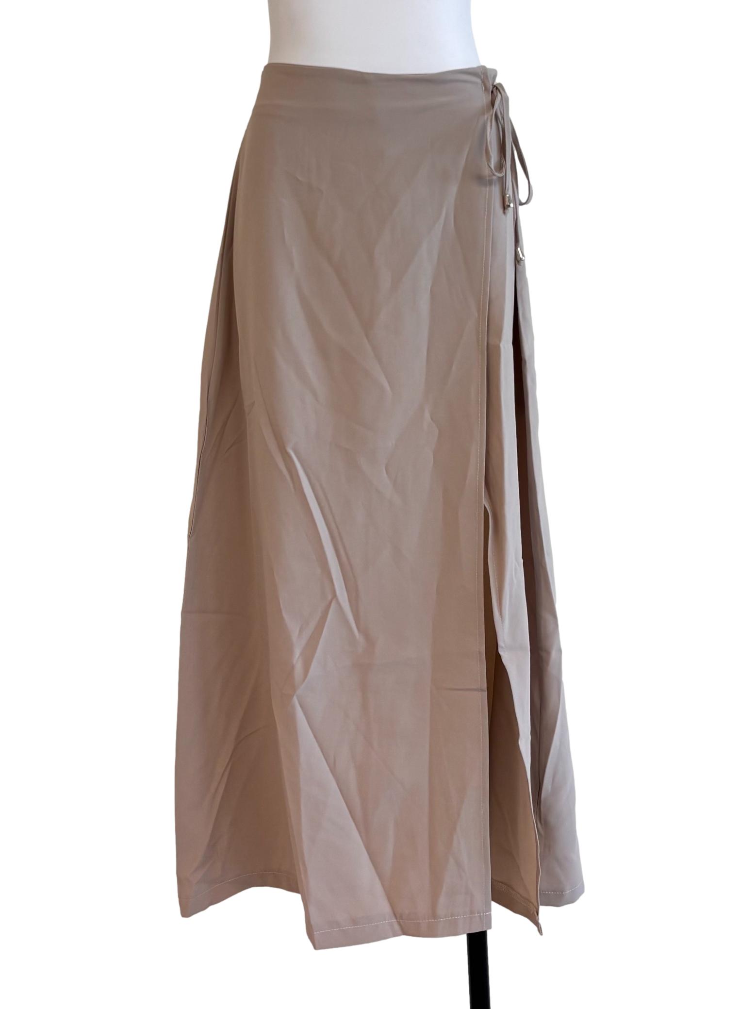 Latte Brown Side Tie Skirt
