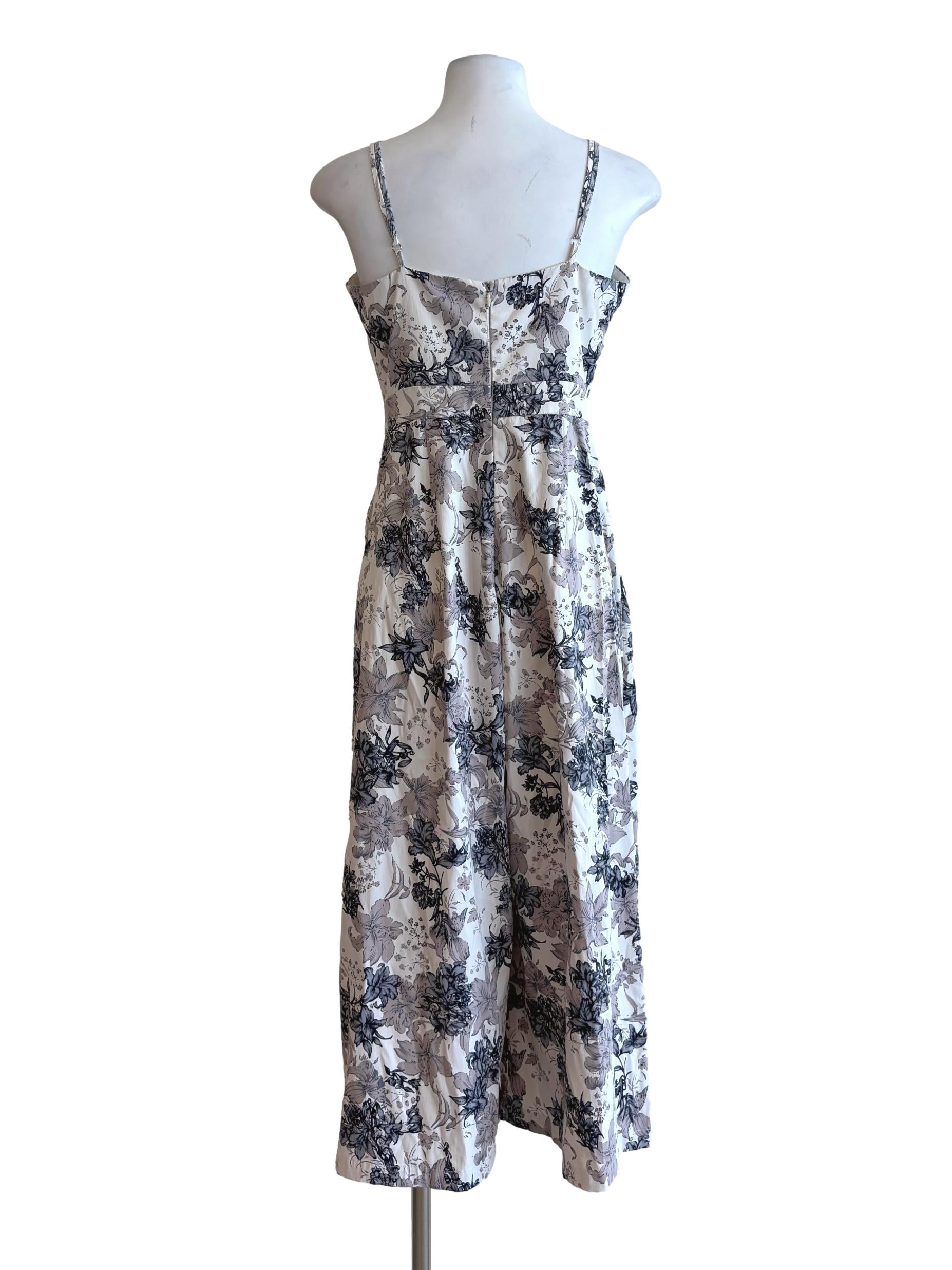 Floral White Spaghetti Strap Jumpsuit LB