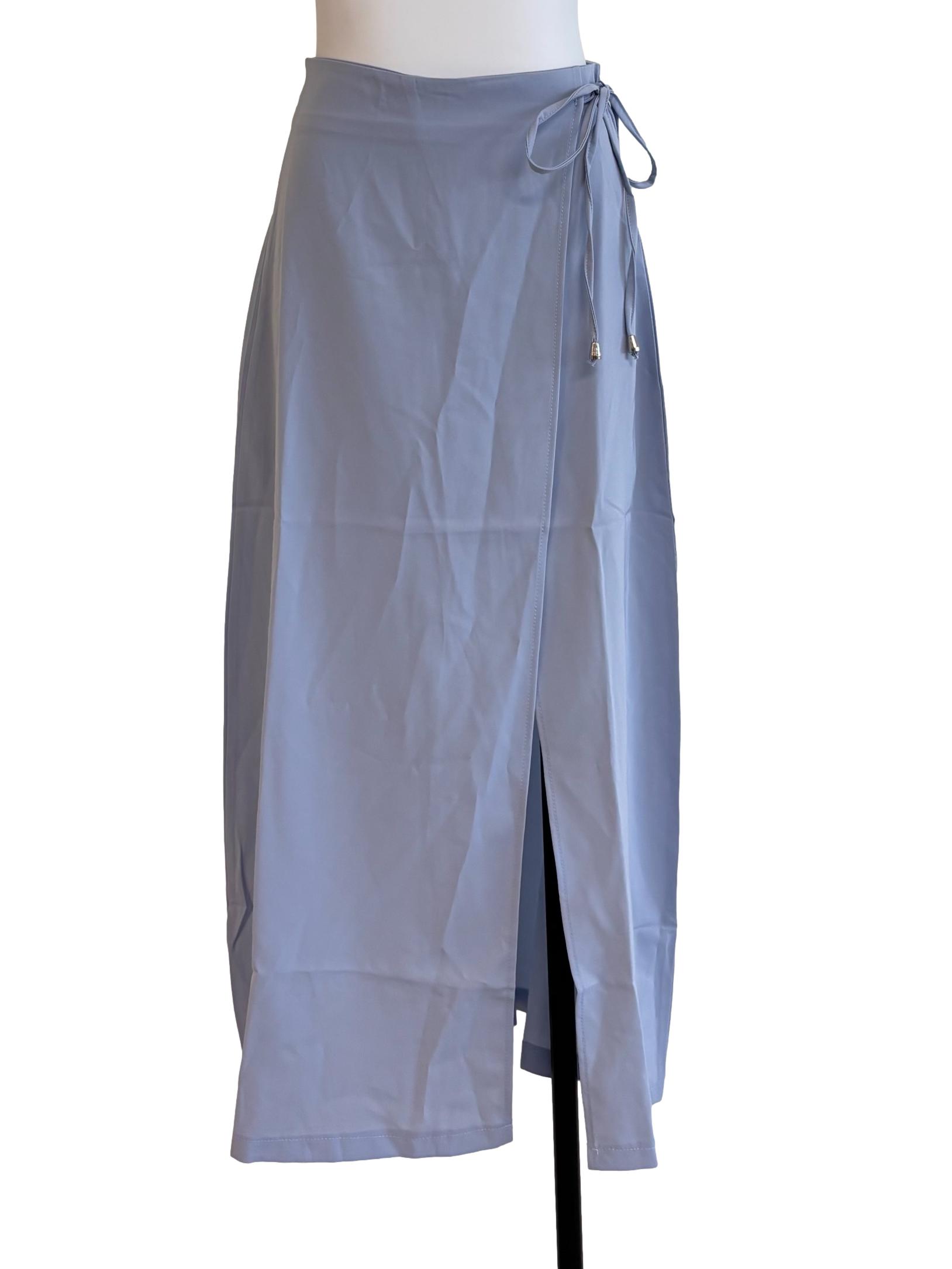 Blue Side Tie Skirt