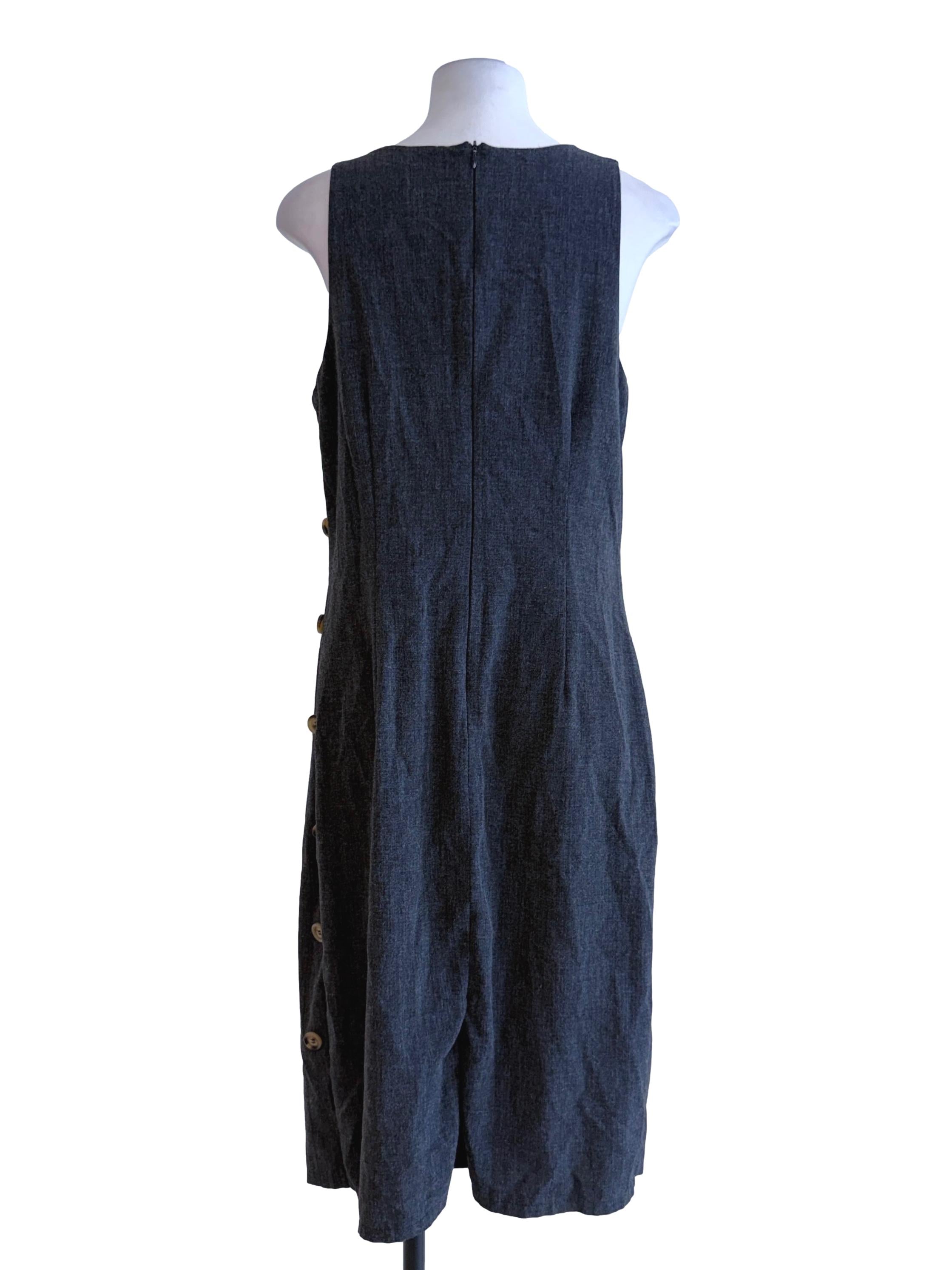 Vintage Grey A Line Midi Dress