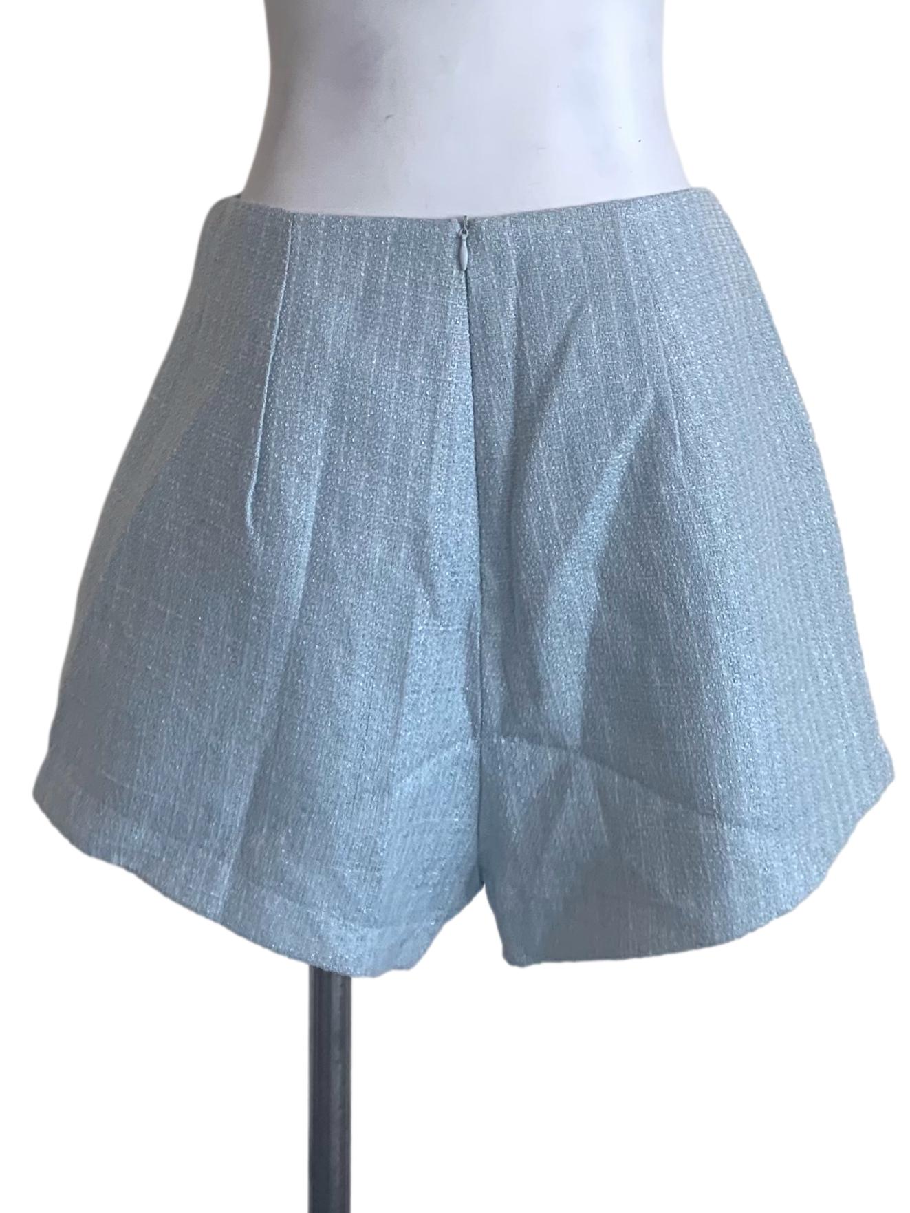 Sky Blue Tweed Shorts