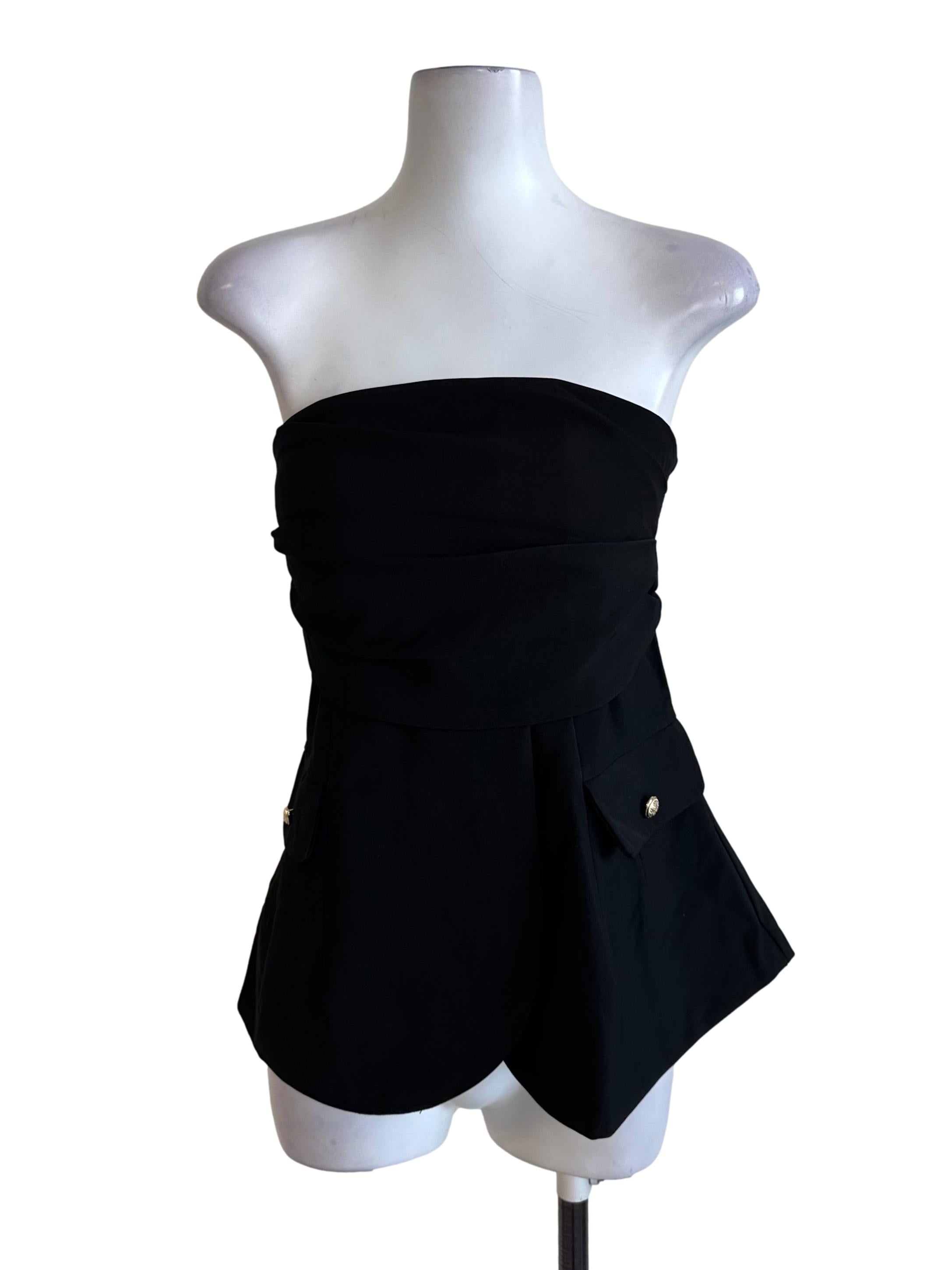 Raven Black Structured Tube Top