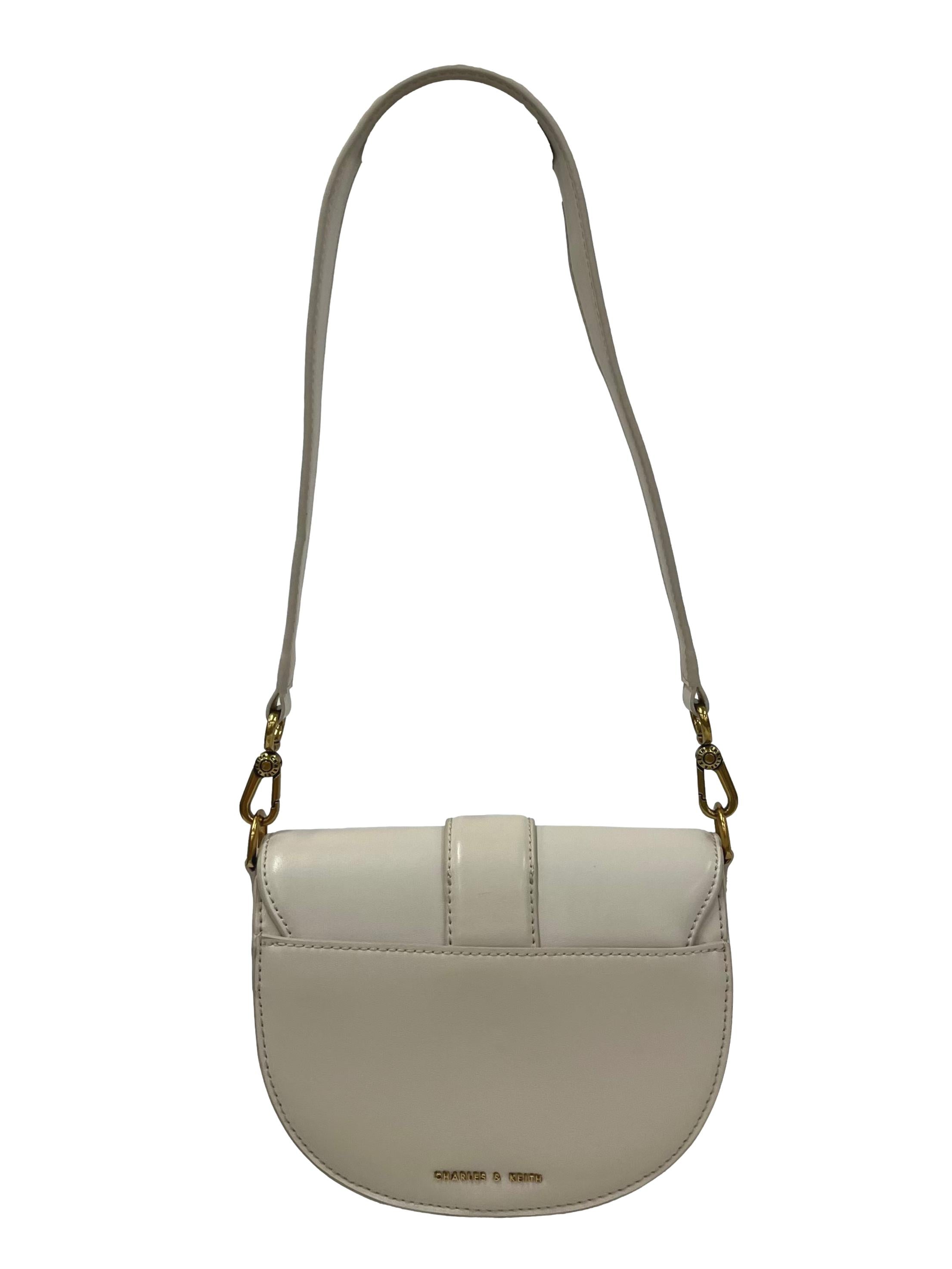 Cream Mini Gabine Saddle Bag