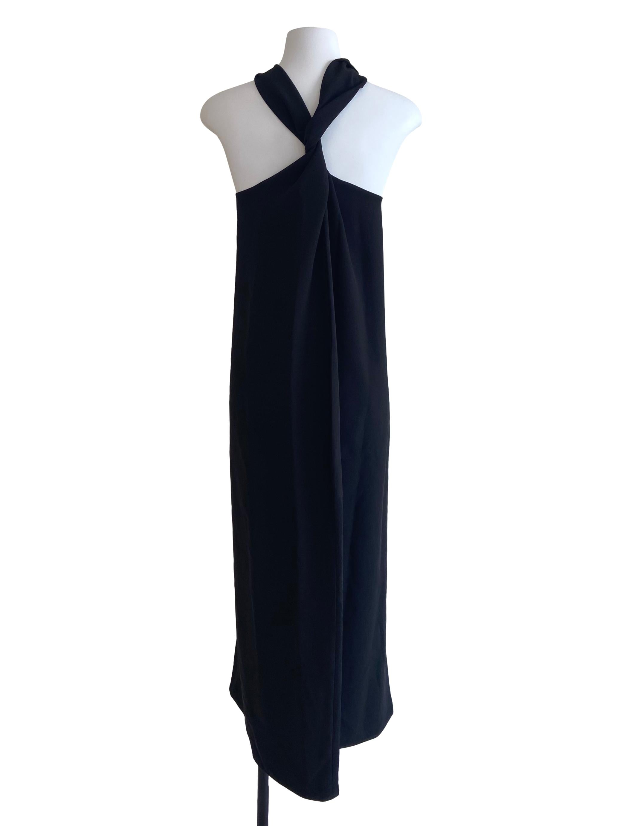 Pitch Black Sleeveless Twill Dress