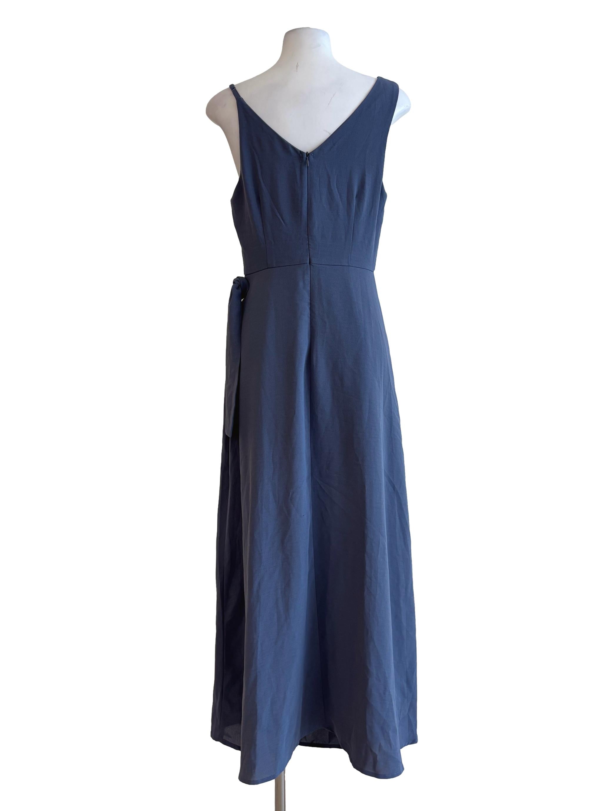 Aegean Blue Sleeveless Wrap Dress YHF