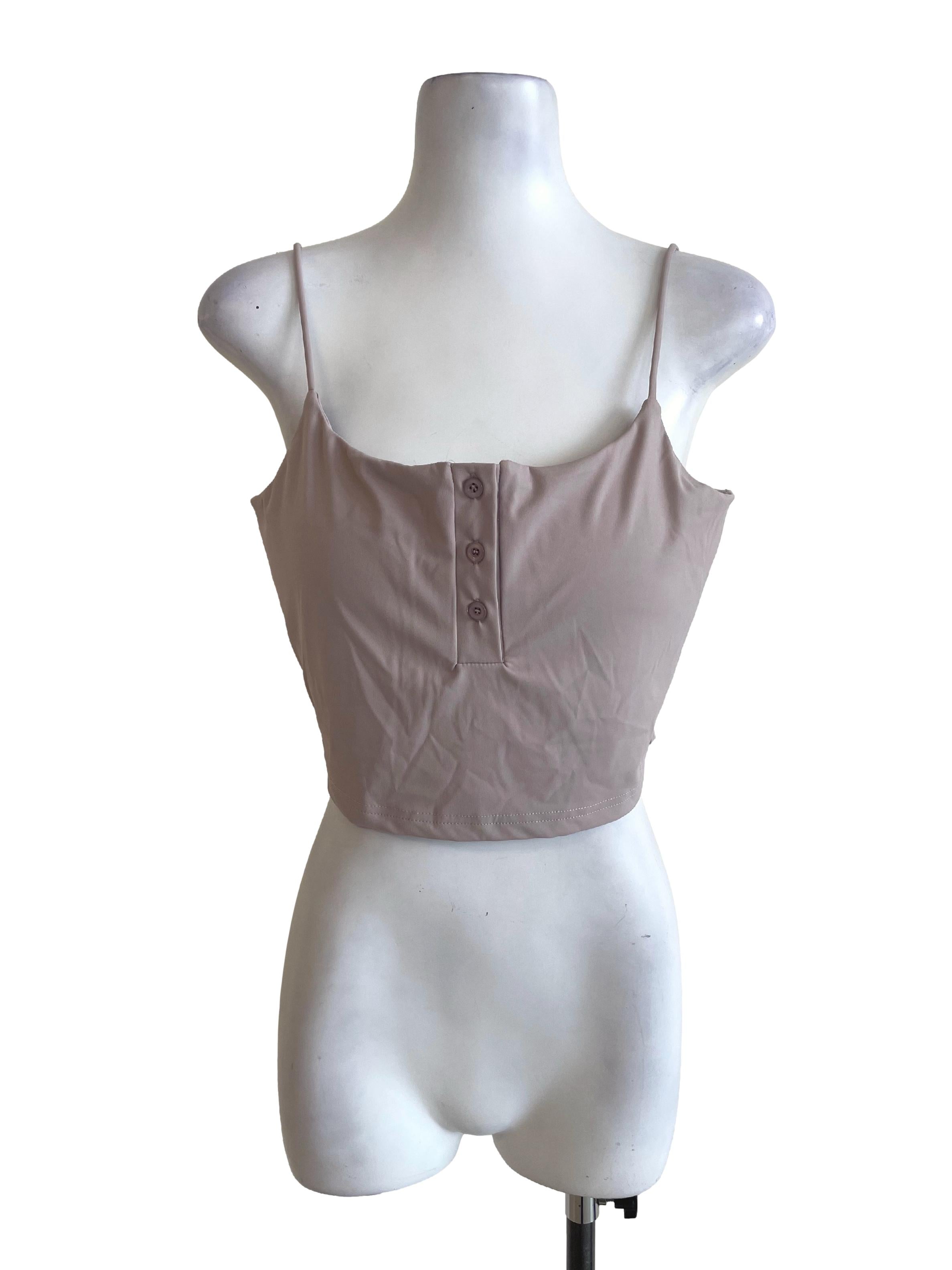 Tan Brown Single Strap Crop Top