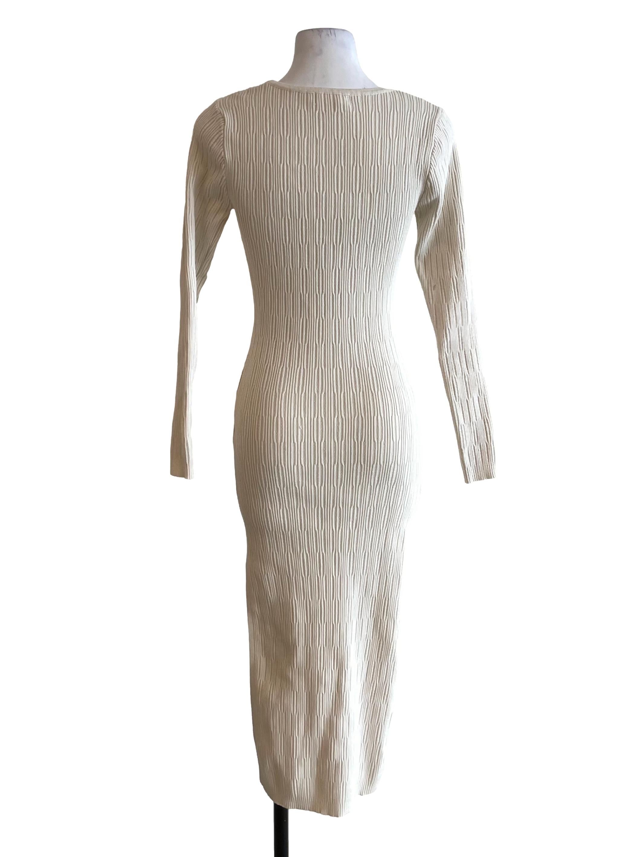 Chiffon White Square Neck Bodycon Dress