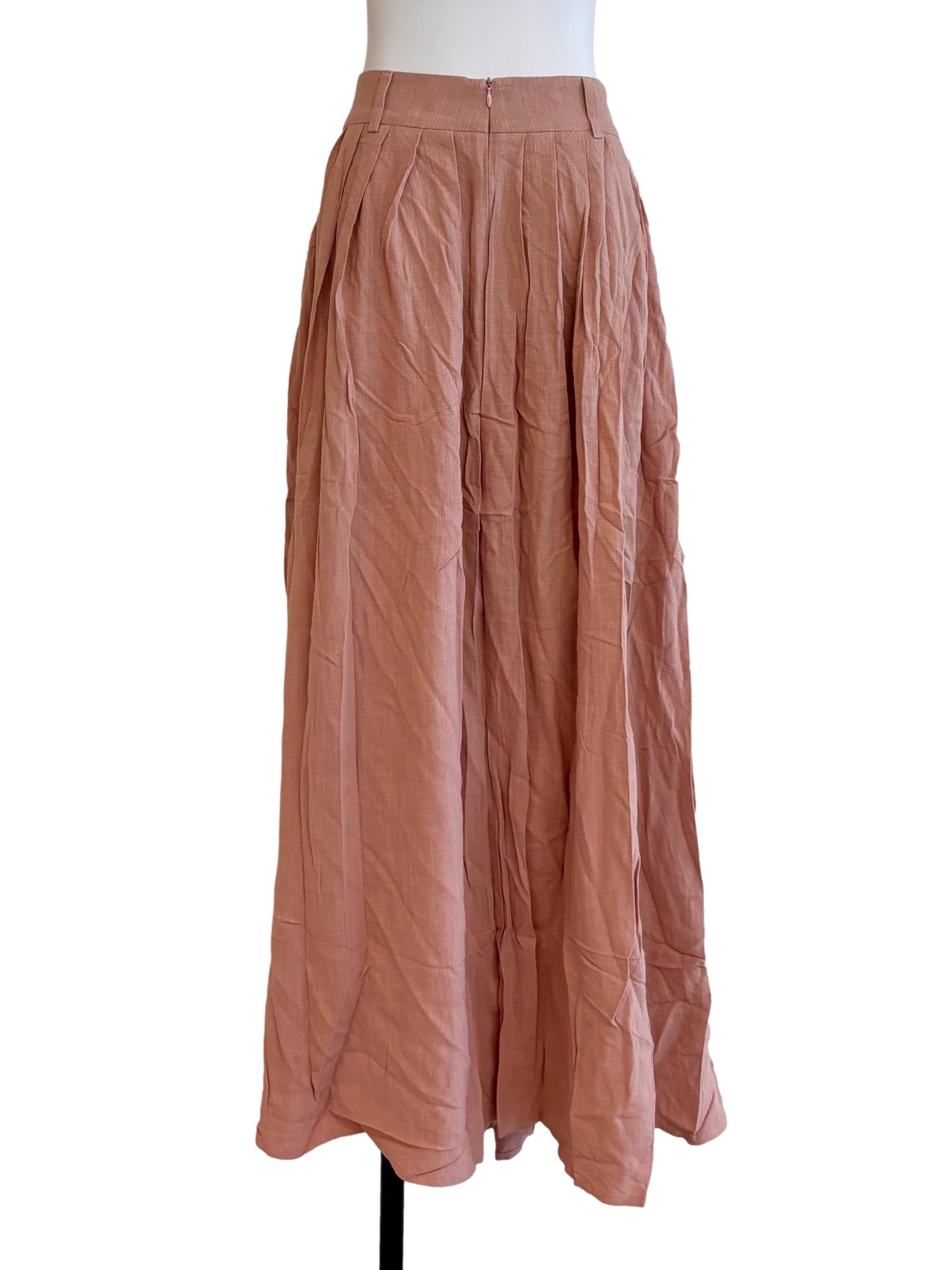 Punch Pink Pleated Skirt