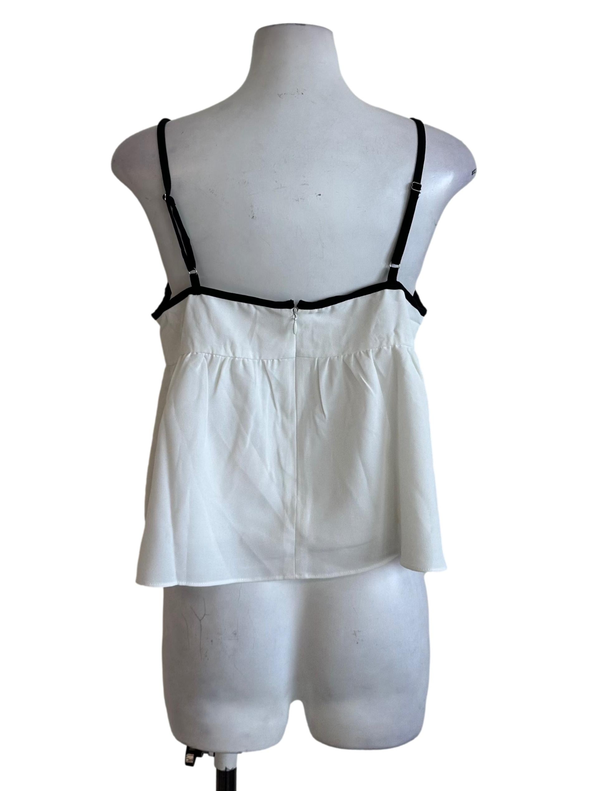 Off White V Neck Peplum Top