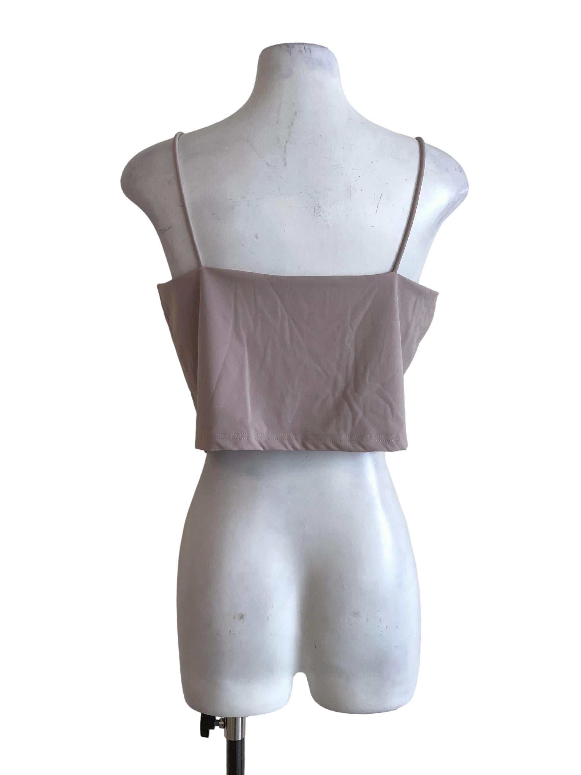 Tan Brown Single Strap Crop Top