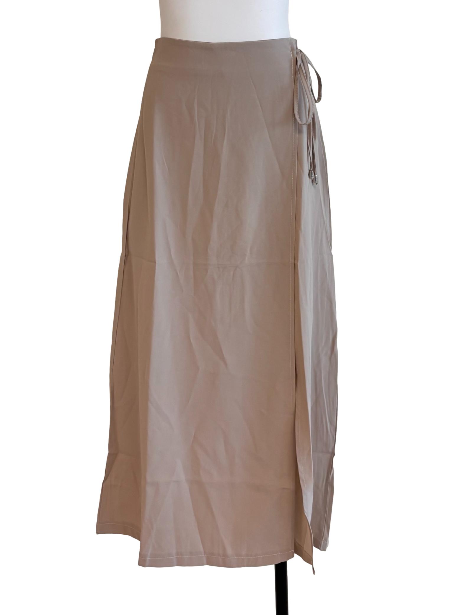Latte Brown Side Tie Skirt
