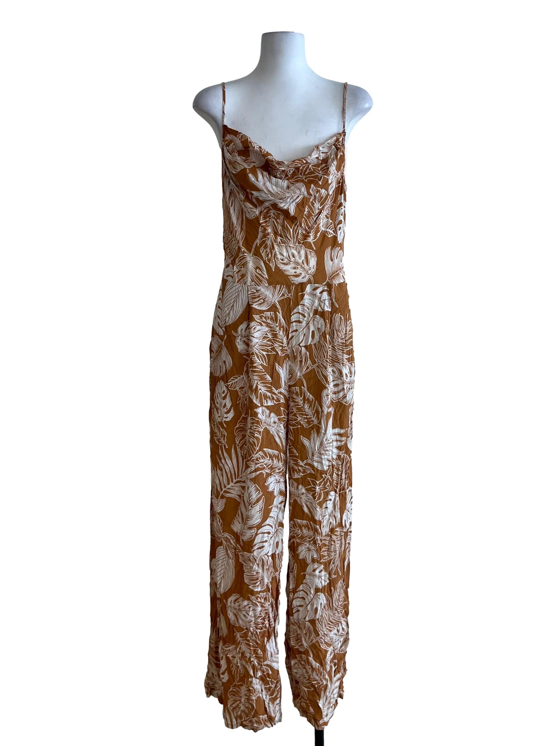Tawny Brown Floral Jumpsuit