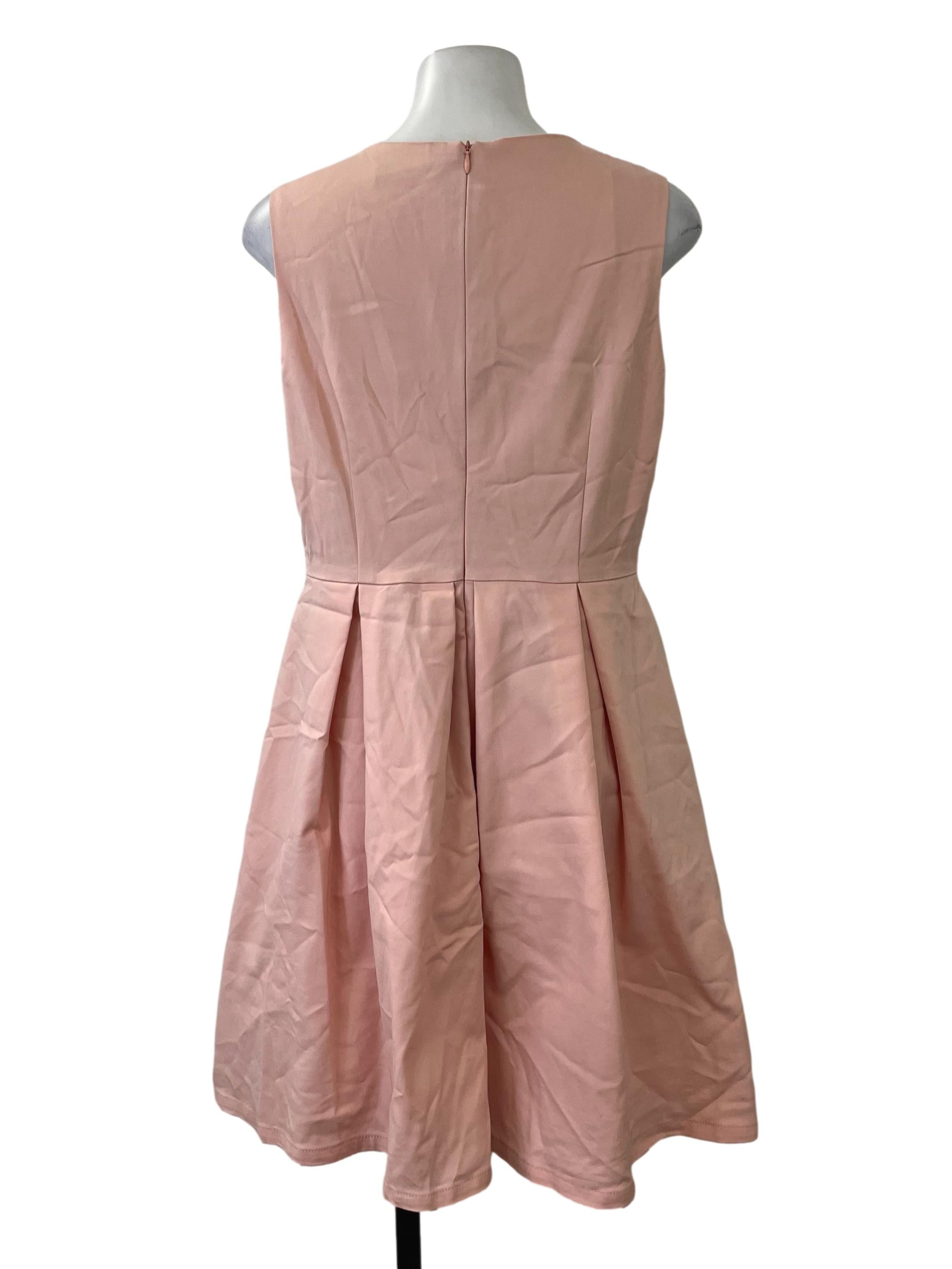 Pink Bateau Neckline Dress