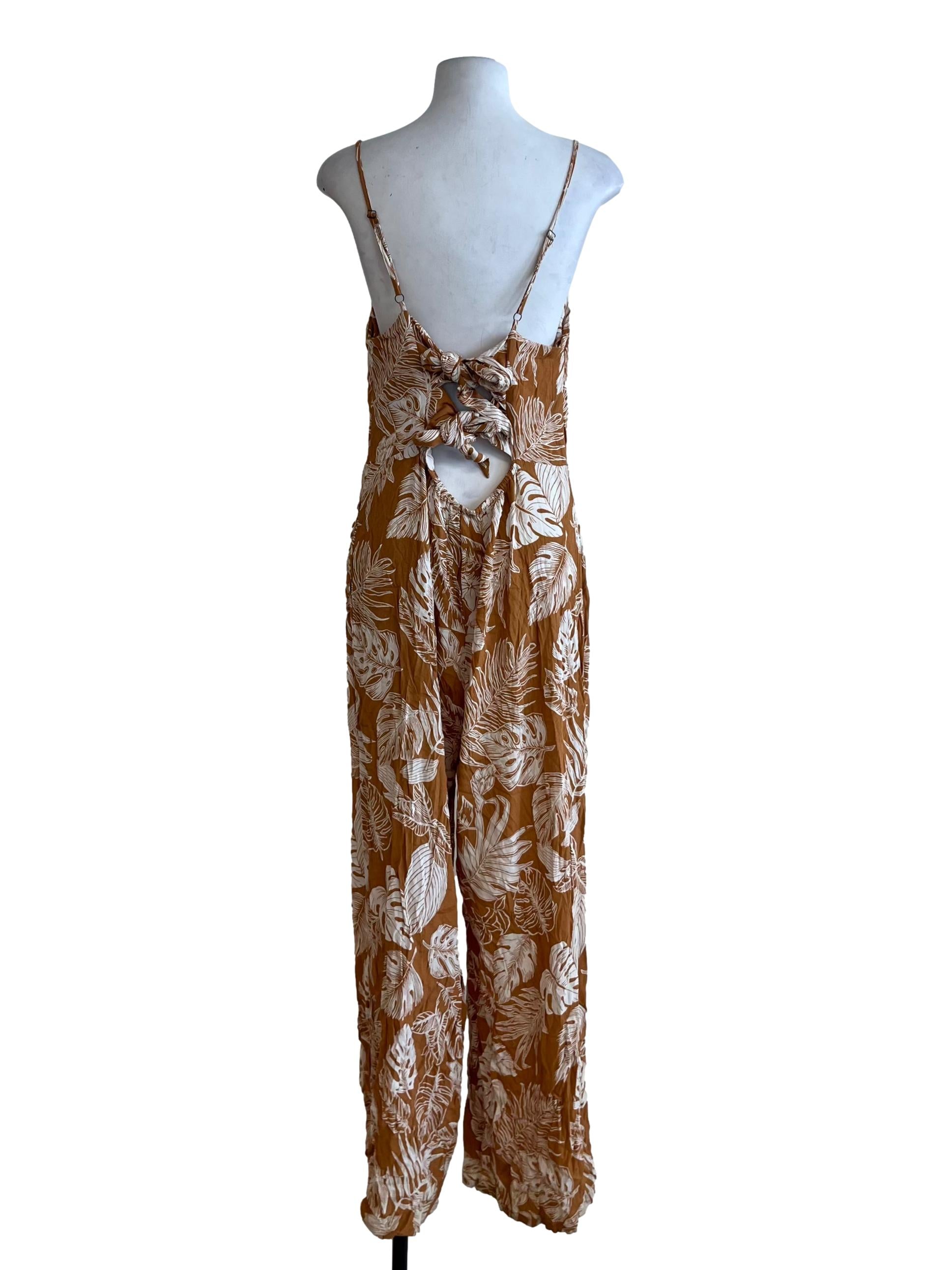 Tawny Brown Floral Jumpsuit