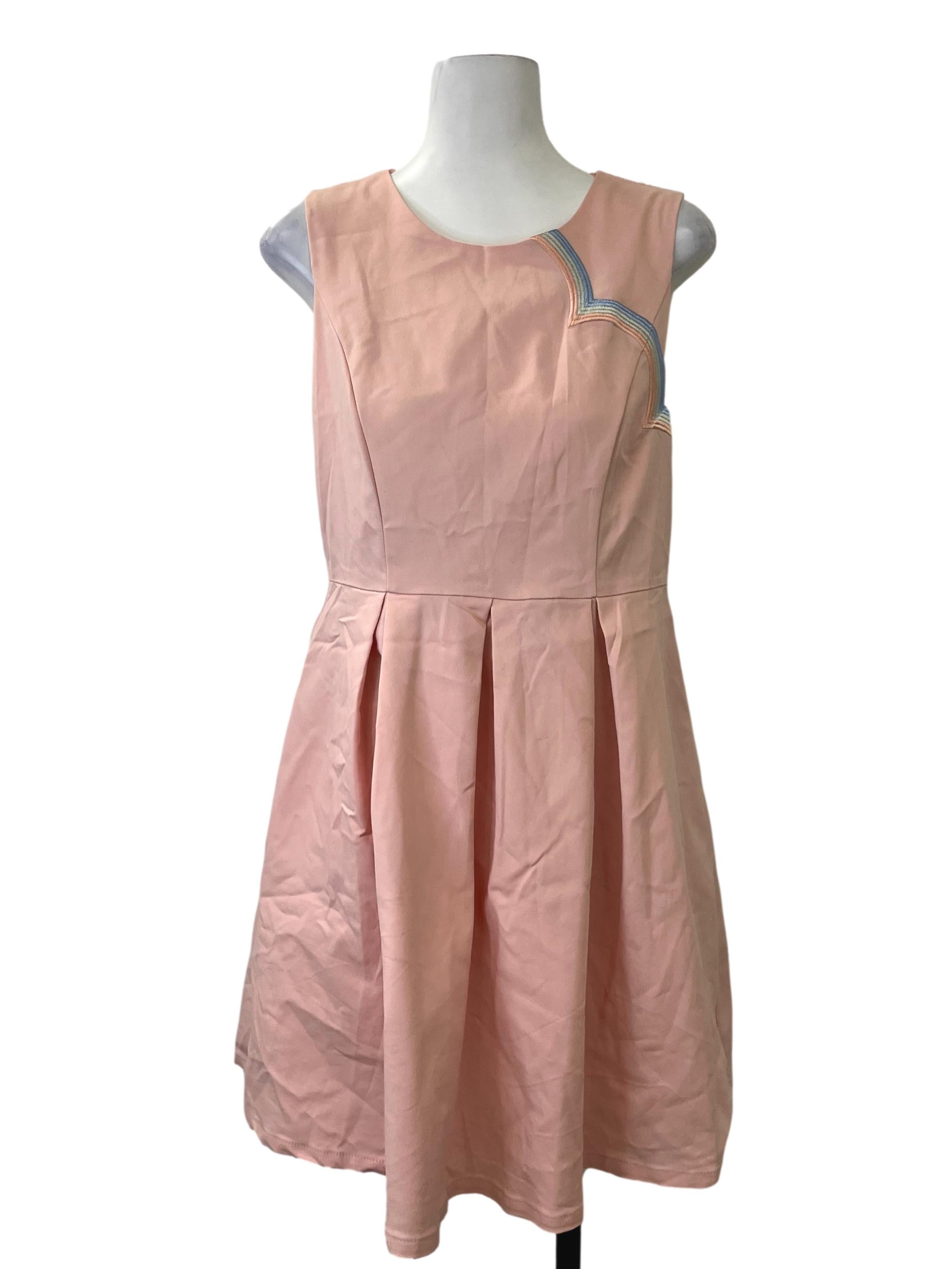 Pink Bateau Neckline Dress