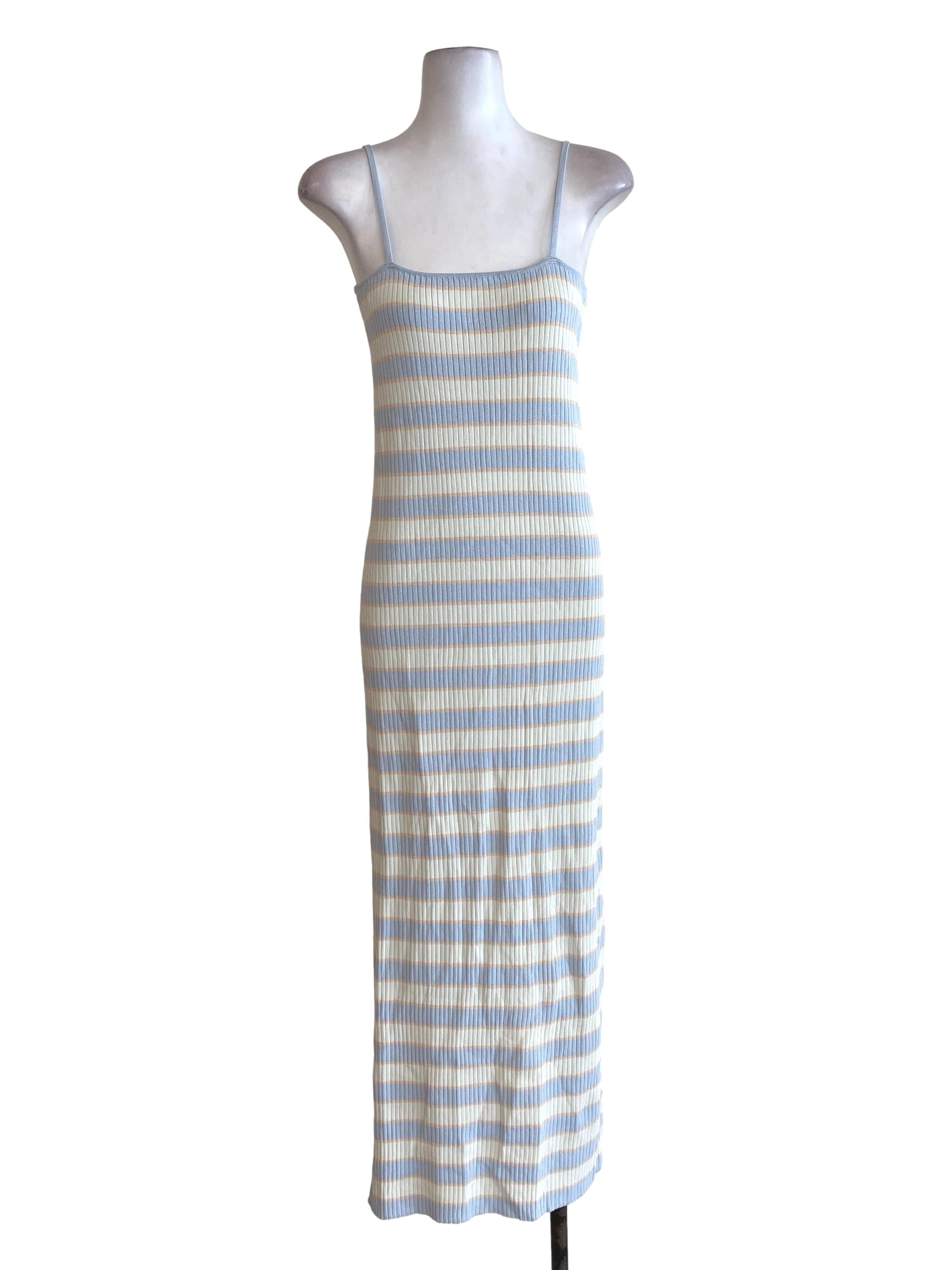 Blue Striped Knit Dress